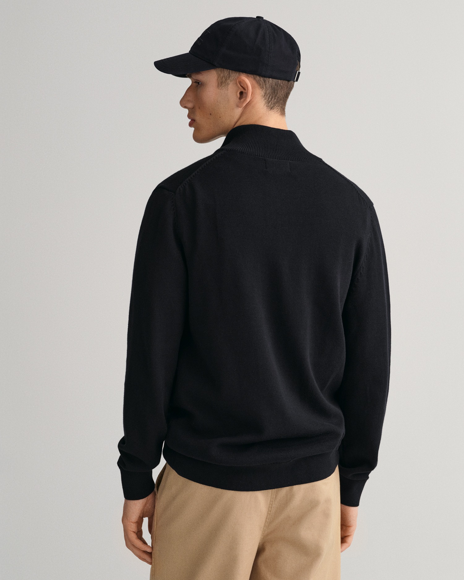 Gant Cardigan »CASUAL COTTON ZIP CARDIGAN«, Mit Rippbündchen an Stehkragen, Ärmeln und Saum