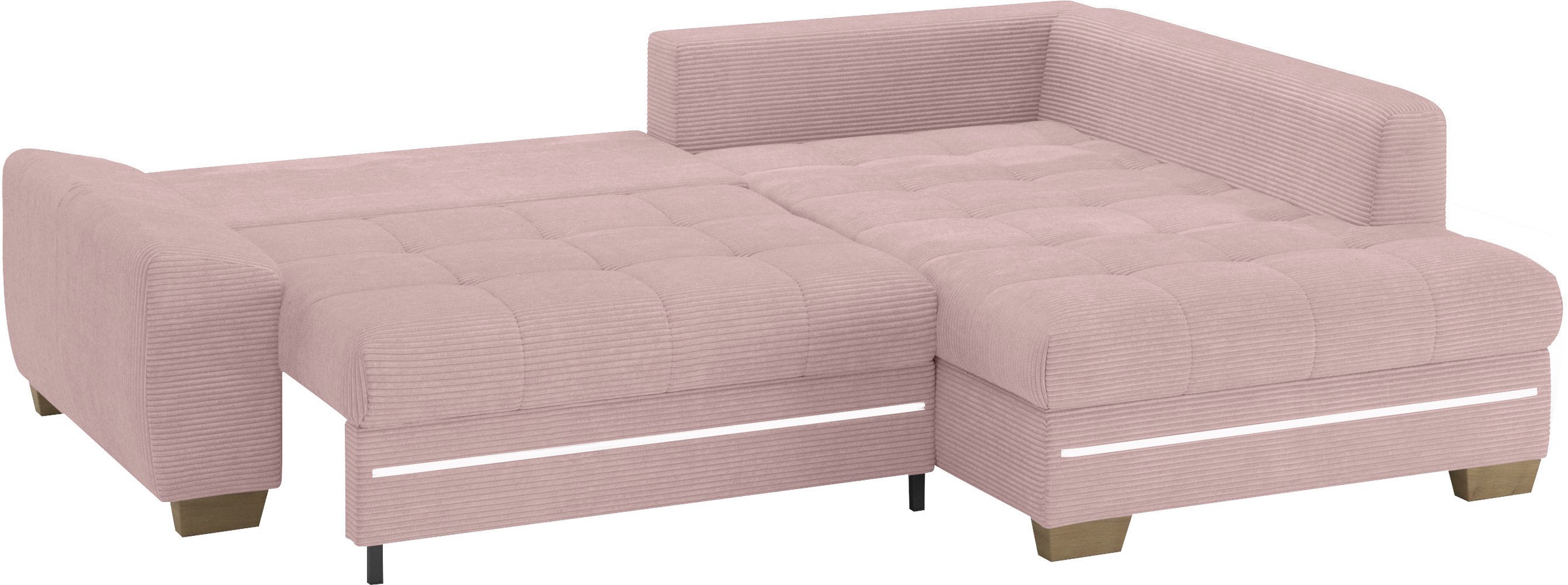 Mr. Couch Ecksofa »Nikita II, L-Form«, mit Kaltschaum, RGB-LED Beleuchtung, wahlweise mit Bett, Bettkasten