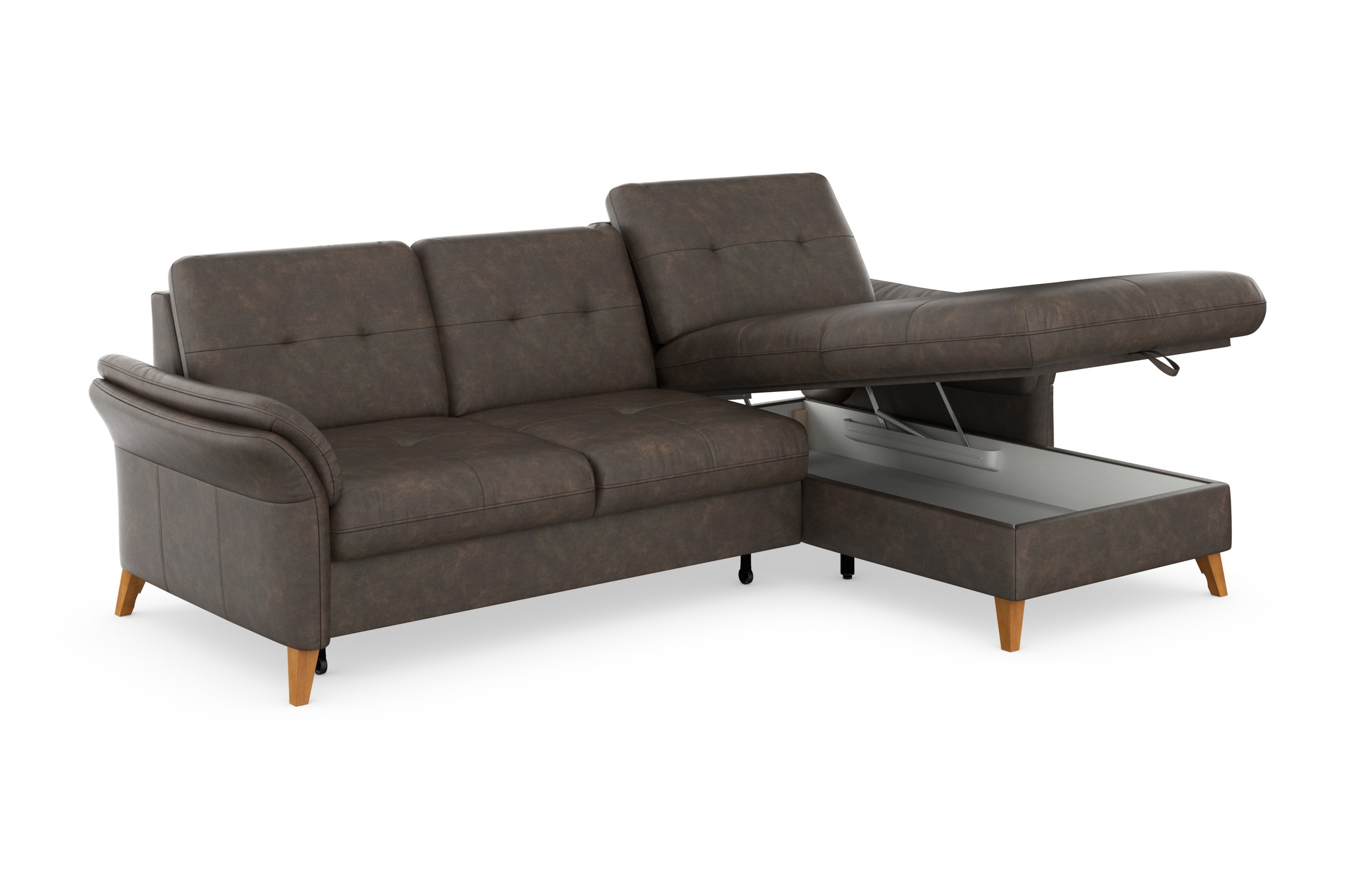 sit&more Ecksofa »Göteborg«, Sitztiefenverstellung und Federkern, wahlweise mit Bettfunktion