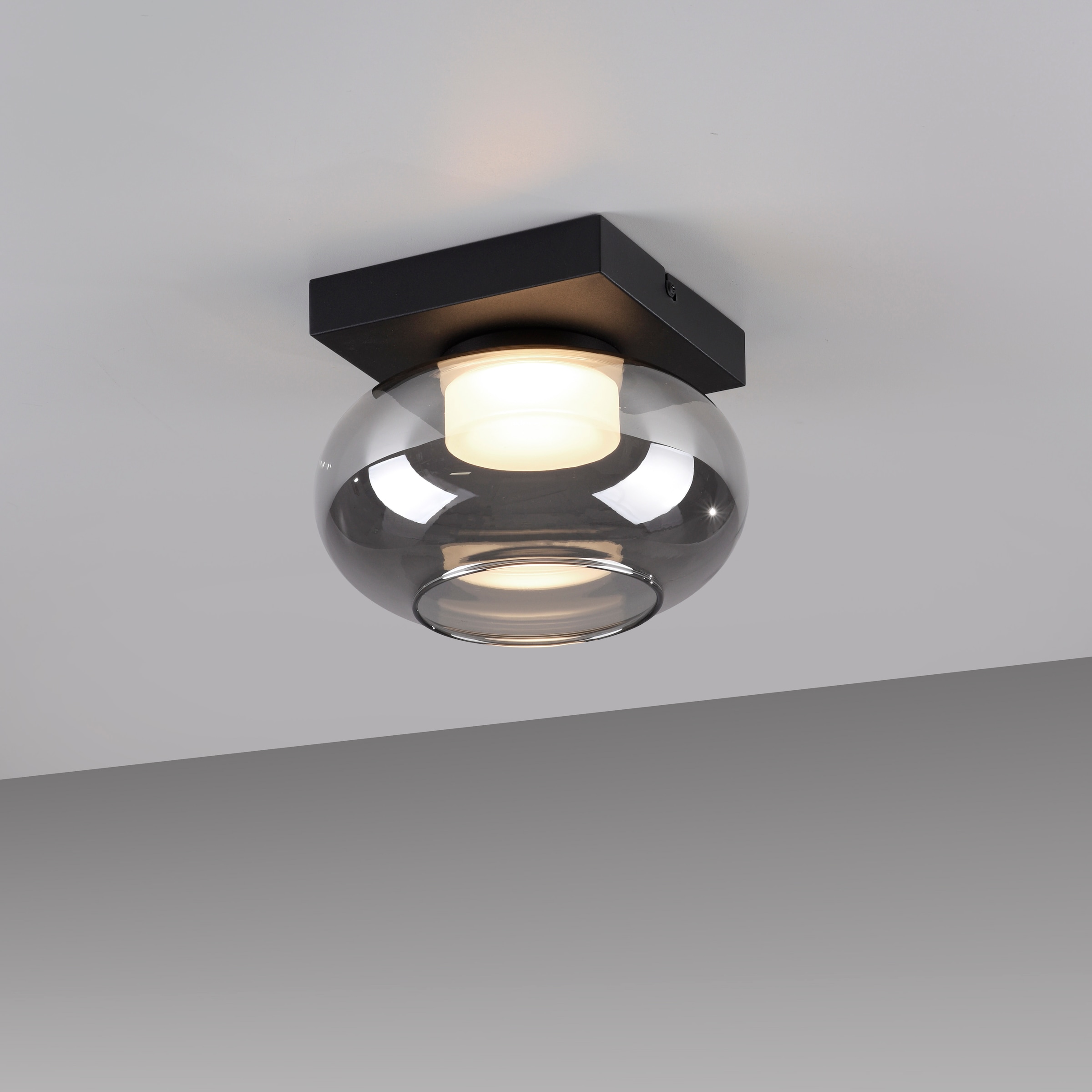 SCHÖNER WOHNEN-Kollektion LED Deckenleuchte »SIA« LED-Board 1 Stk. Warmweiß SCHÖNER WOHNEN Kollektion, SimplyDim, Memoryfunktion, Rauchglas