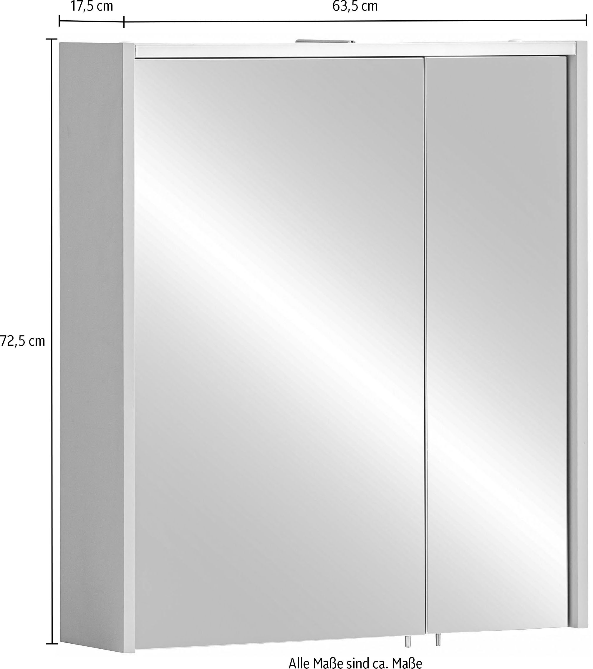Schildmeyer Spiegelschrank »Smash, Breite 63 cm« Apricot Dekor, inkl. LED-Beleuchtung und Steckdose