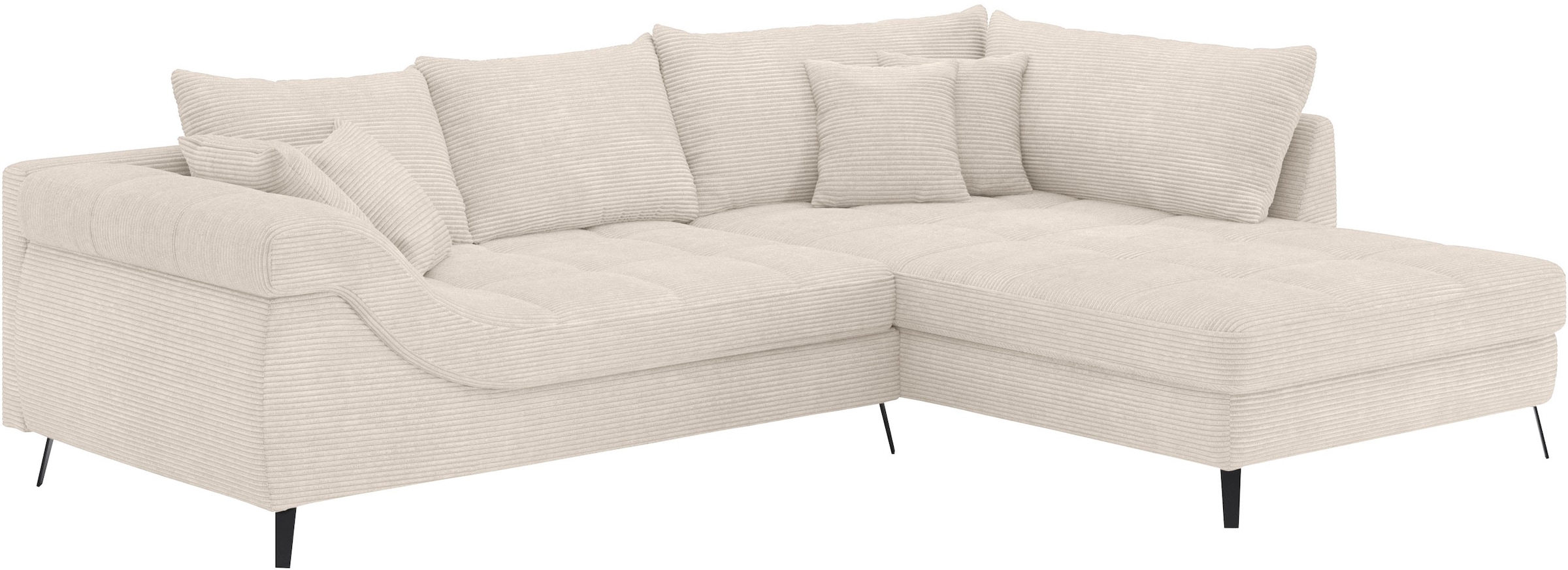 Mr. Couch Ecksofa »Portofino L-Form«, 4 Bezugsqualitäten, 13,5 cm hohe Meta günstig online kaufen