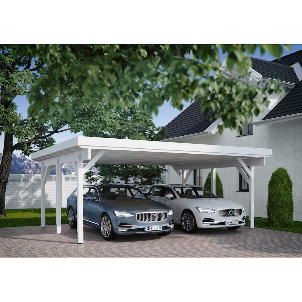 Kiehn-Holz Doppelcarport »KH 310 / KH 311«, Holz, 561 cm, weiß