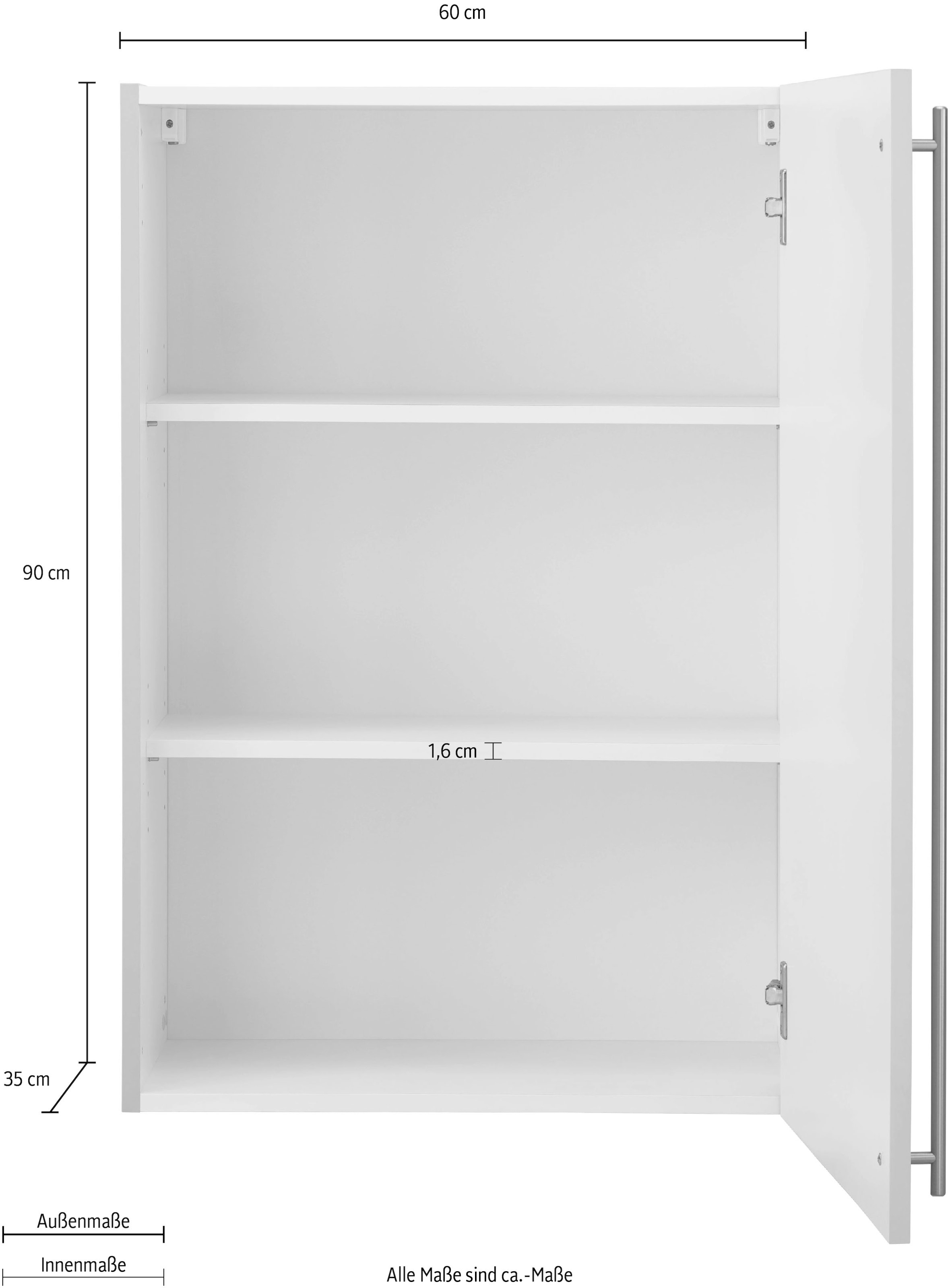 wiho Küchen Hängeschrank »Chicago«, 60 cm breit, 90 cm hoch, für viel Stauraum