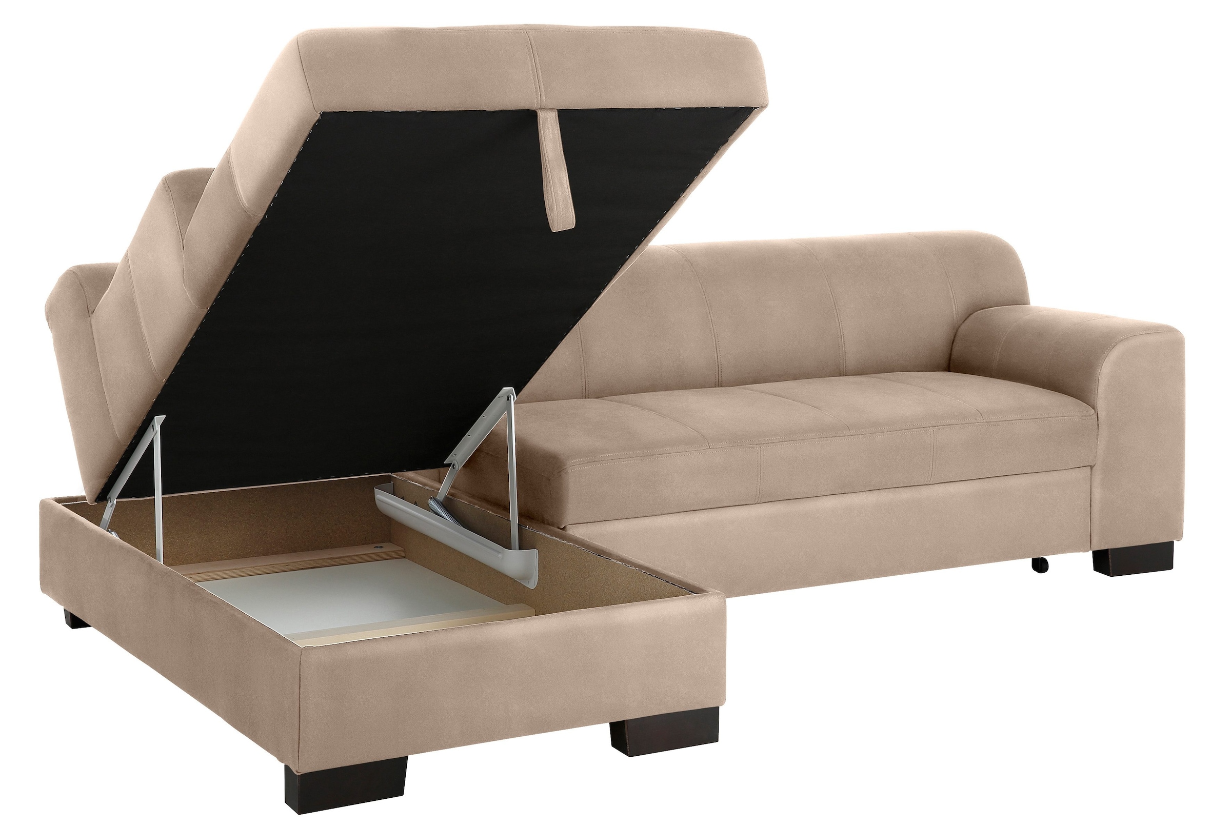 Home affaire Ecksofa »Falk klare Linien, elegant und zeitlos, L-Form«, mit Federkern und wahlweise mit Bettfunktion