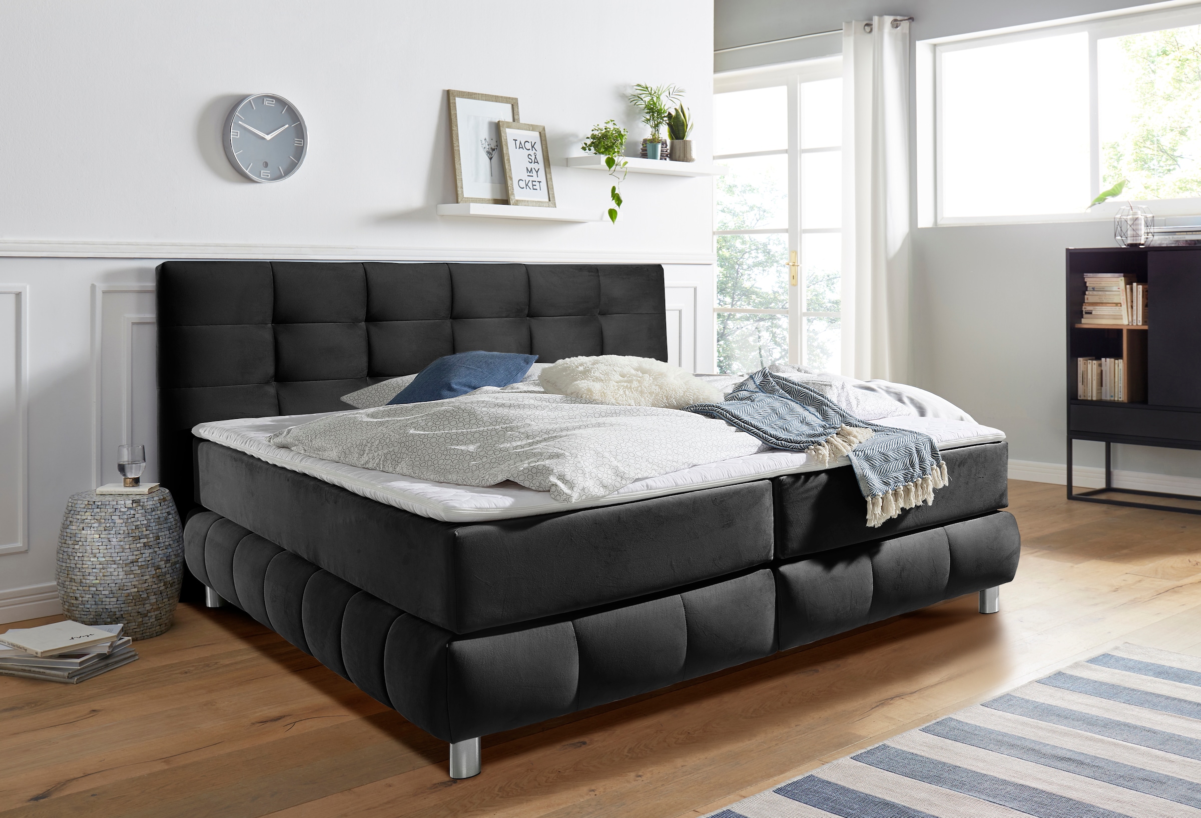 andas Boxspringbett "Salo" incl. Topper, 6 Breiten, 2 Härtegrade, TFK auch günstig online kaufen