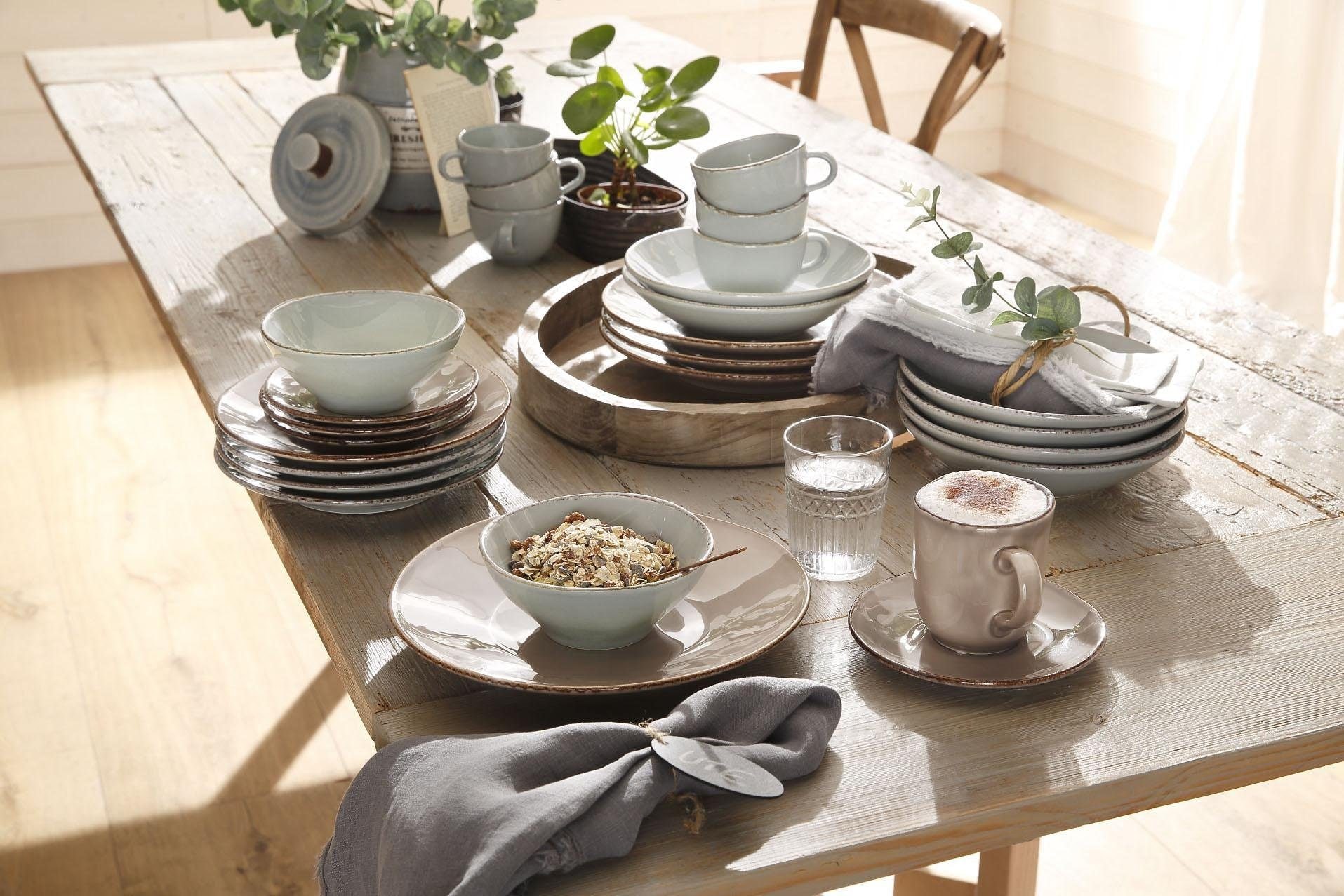 CreaTable Kombiservice »Geschirr-Set OSLO«, auf tlg., Personen für 4 Set, Service, Antik-Look, Teile, 16 im (Set, bestellen Tafelservice 4 Rechnung 16 für und Kaffeeservice Personen)