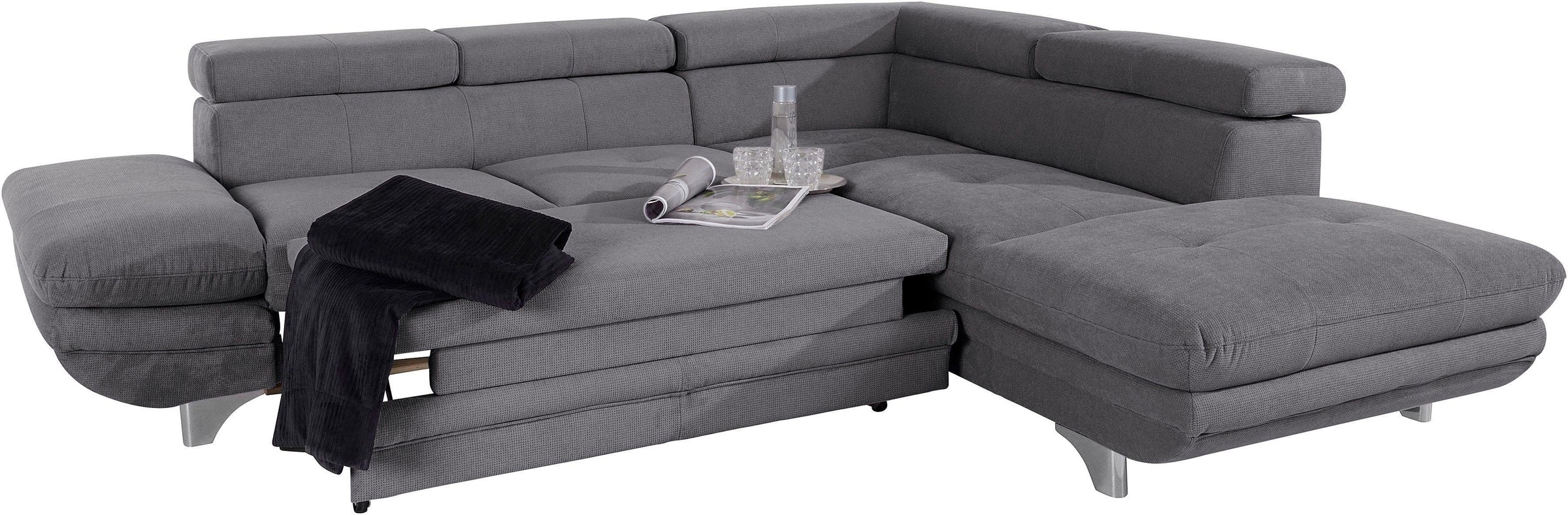 COTTA Polstergarnitur »Enterprise L-Form«, (Set), Set bestehend aus: Ecksofa mit Arm- & Kopfteilverstellung & Hocker