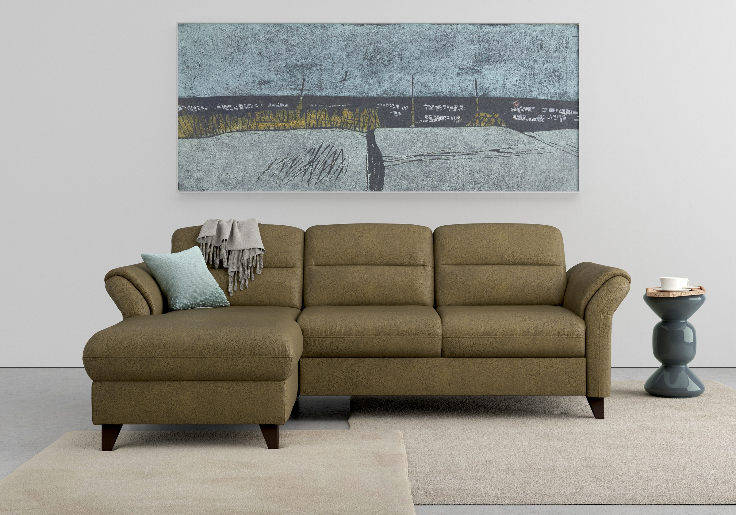 sit&more Ecksofa »Mellum L-Form«, Federkern, wahlweise mit Bettfunktion, Bettkasten und Armteilfunktion