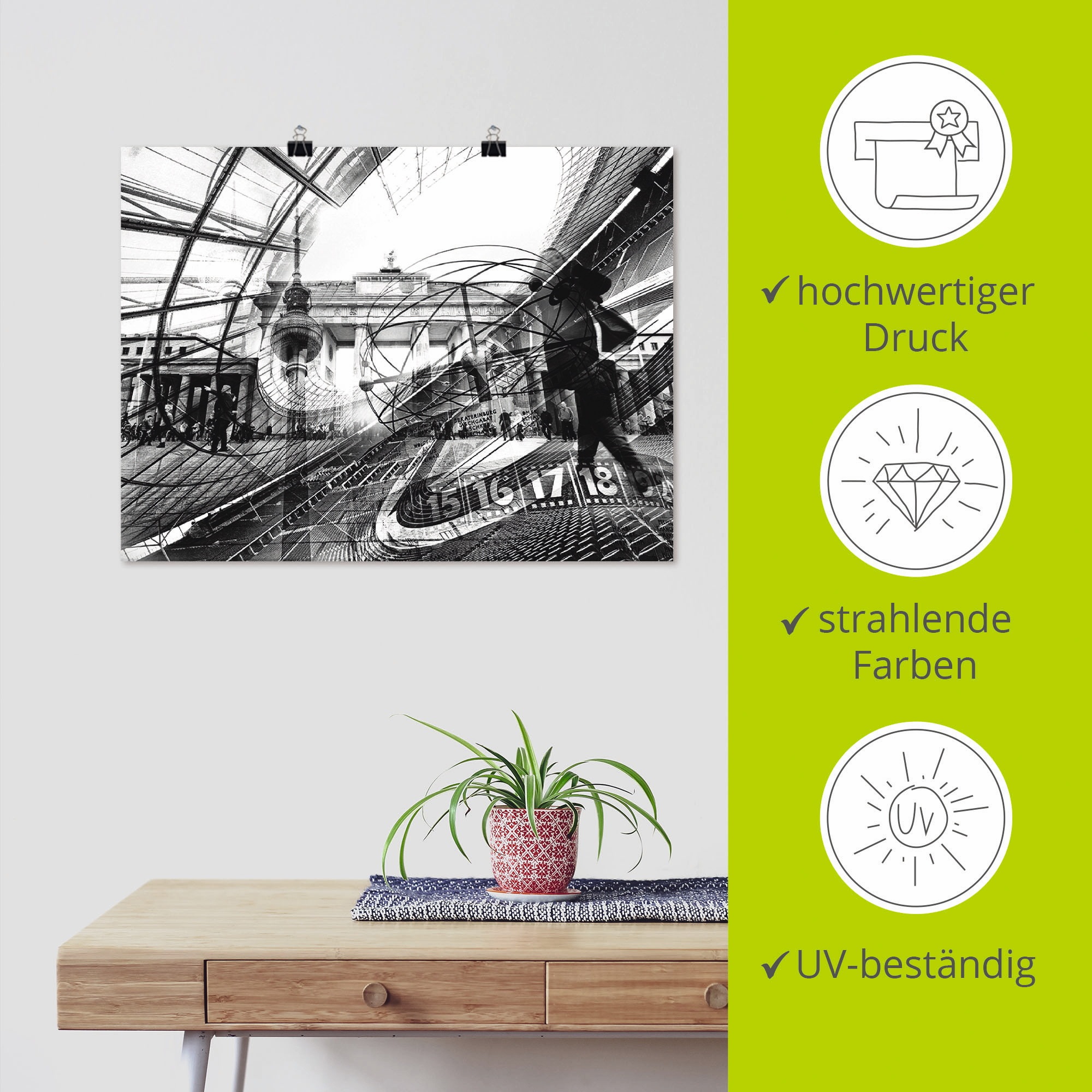 Artland Wandbild »Berlin Skyline I«, Deutschland, (1 St.), als Poster in verschied. Größen