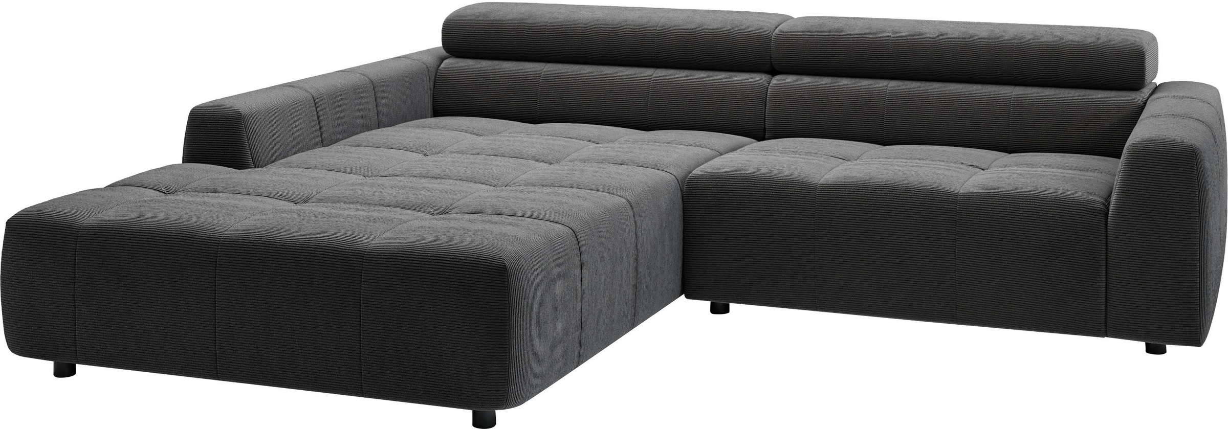 3C Candy Ecksofa »Denver auch mit Cord- und Easy care-Bezug, Kopfteilverstellung L-Form«, wahlweise. mit motorischer Sitztiefenverstellung