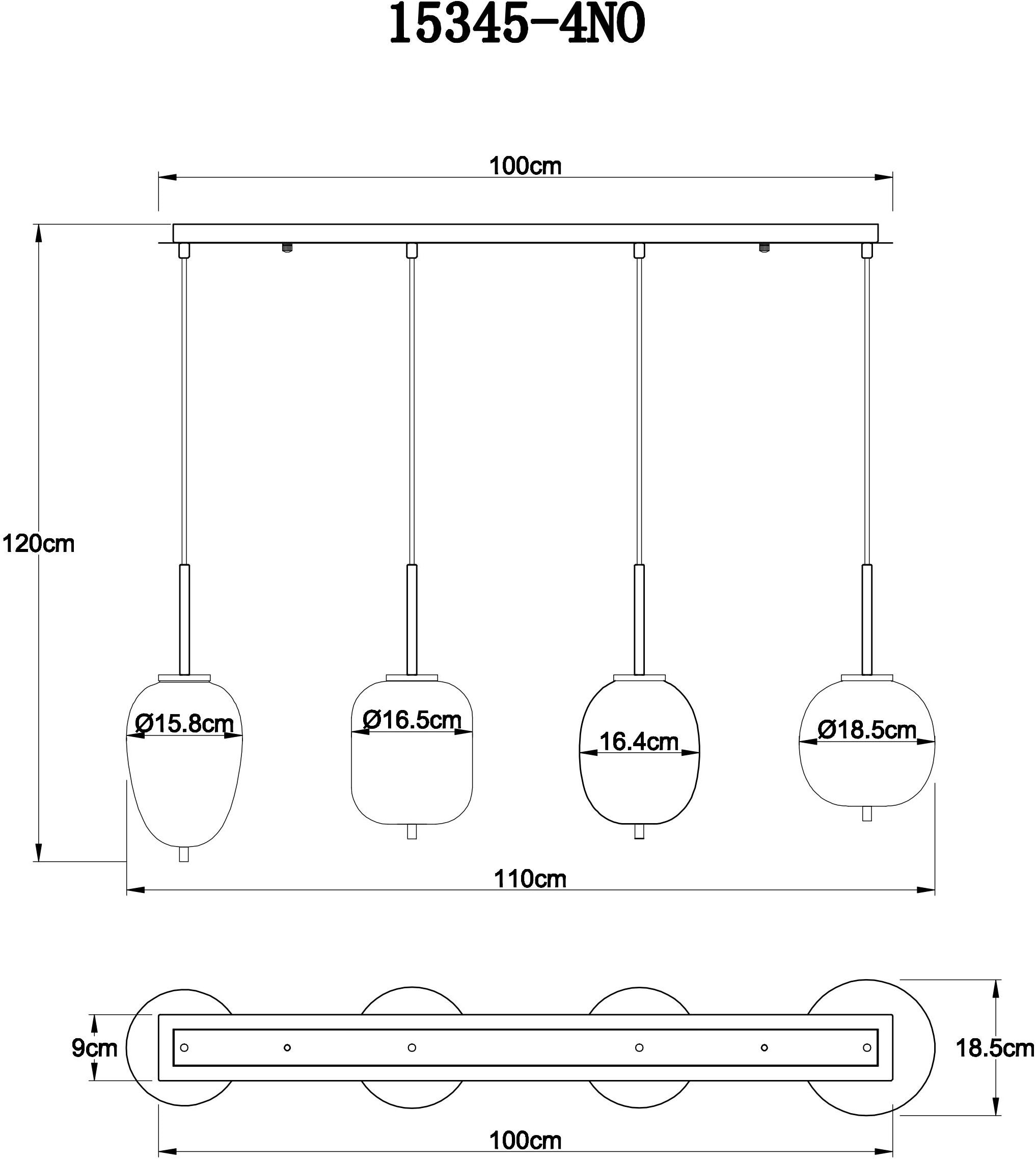 GLOBO LIGHTING Hängeleuchte »BLACKY I«, Leuchtmittel E14 | ohne Leuchtmittel, Hängelampe/Pendelleuchte/Glas opal/unterschiedliche Gläser