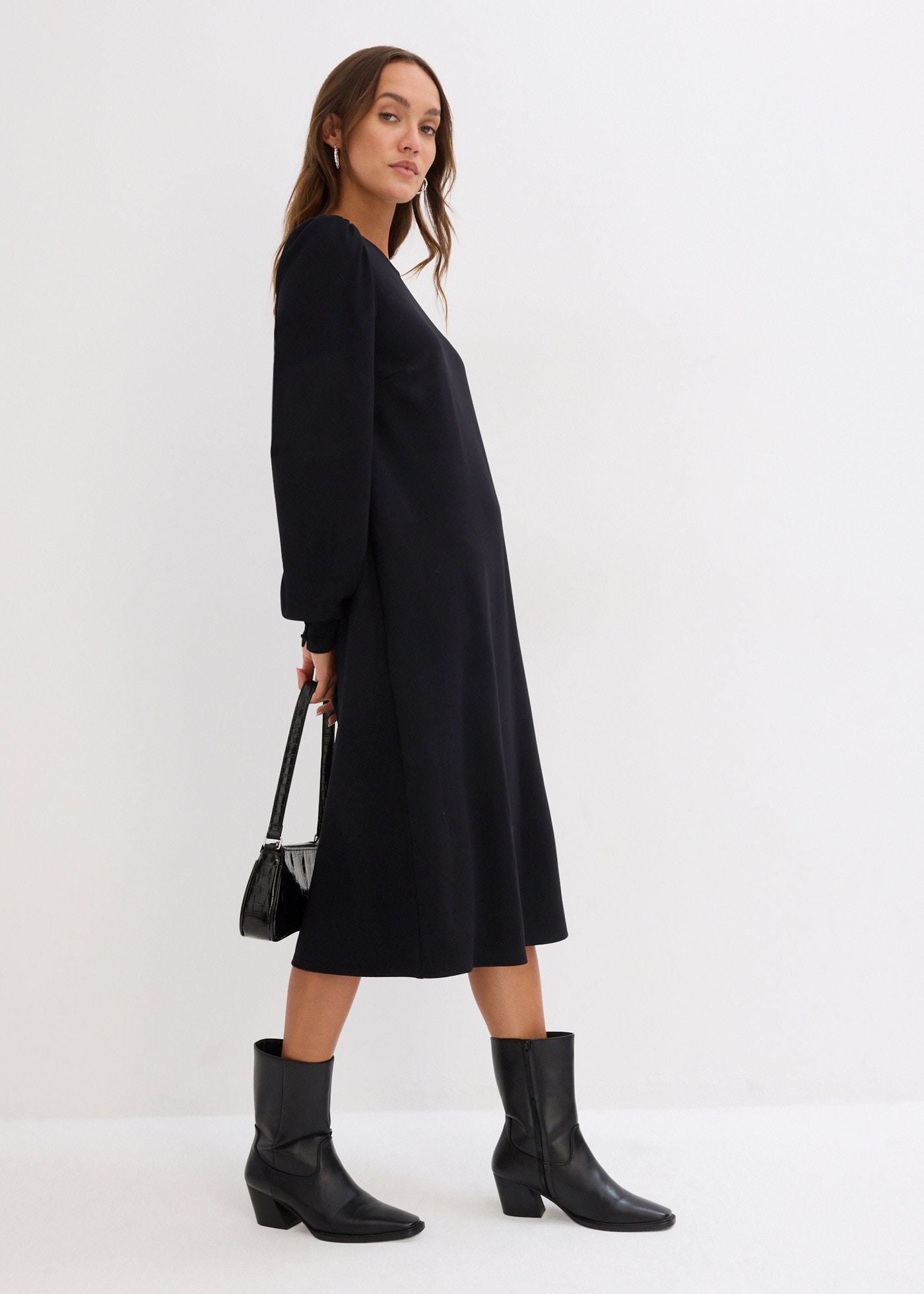 bonprix Jerseykleid »Jerseykleid aus Punto di Roma« für besondere Anlässe, in A-Linien-Passform