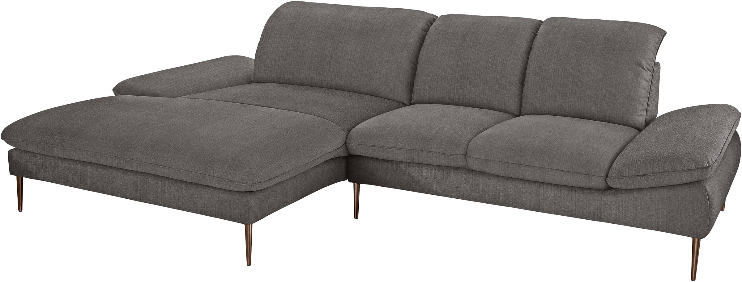 W.SCHILLIG Ecksofa »enjoy&MORE, Designsofa, bequem, zeitlos und elegant, L-Form«, Sitztiefenverstellung, Füße bronze pulverbeschichtet, Breite 310 cm