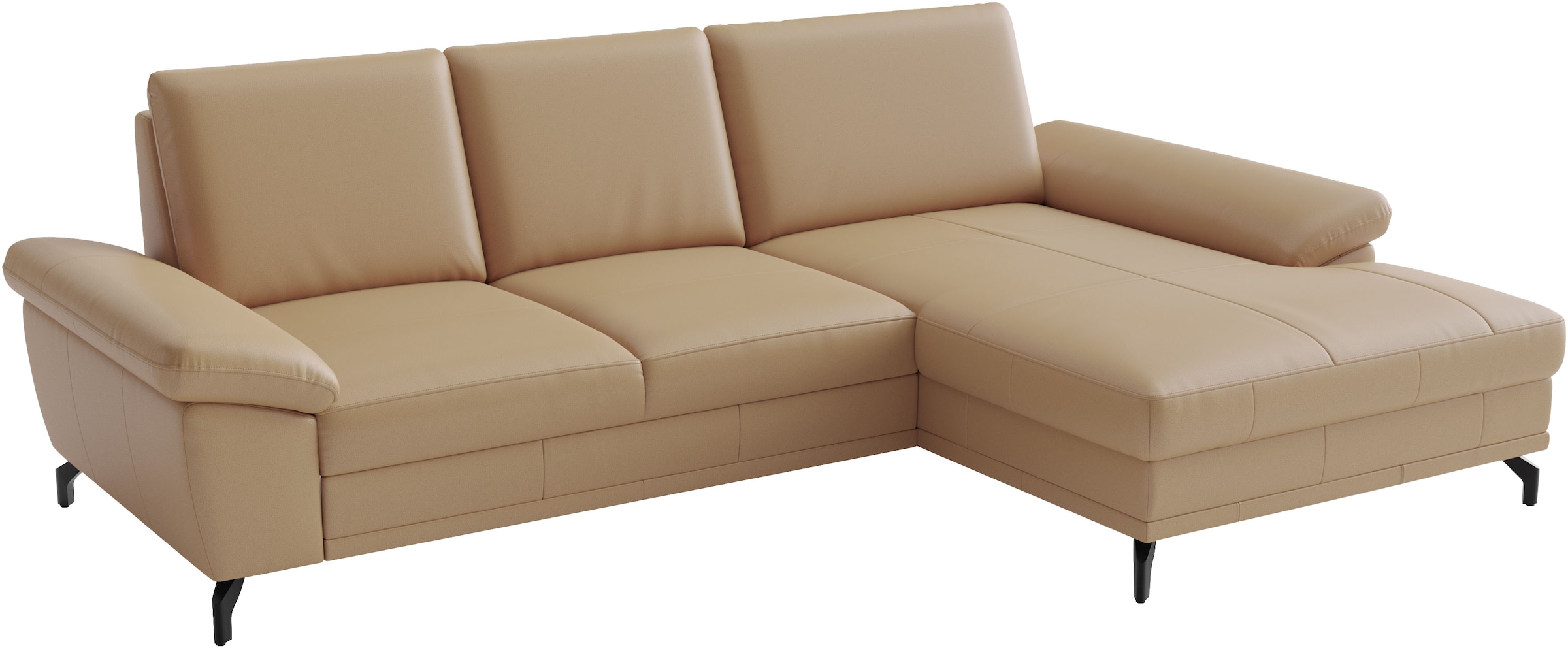 sit&more Ecksofa »Chelsea L-Form, B: 264 cm, Leder, inkl. Sitztiefen-&Armteilverstellung« optional mit Bettfunktion und Bettkasten