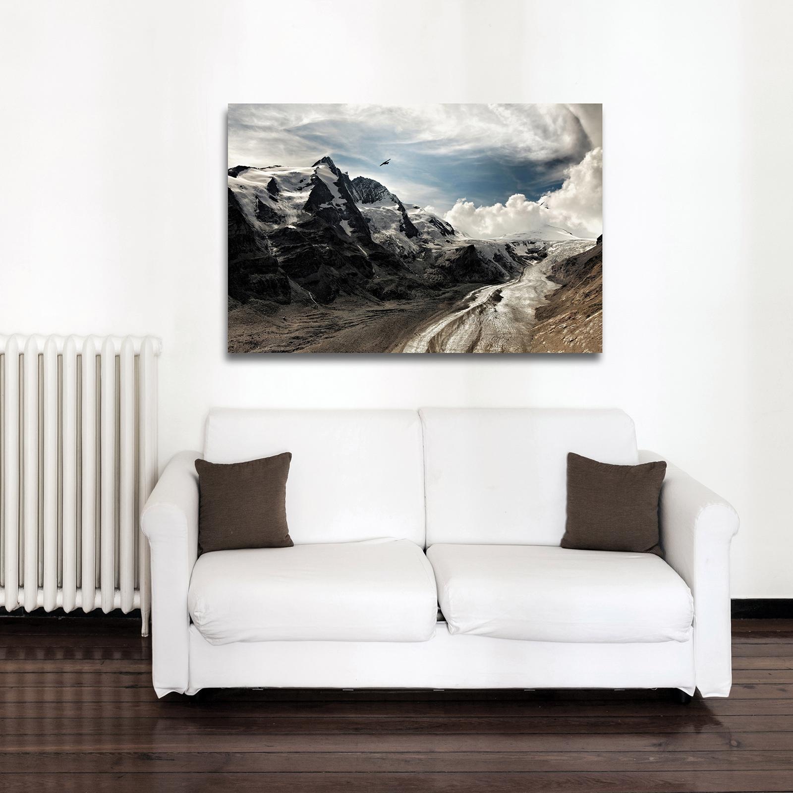queence Leinwandbild »Berge«, Berge & Alpenbilder-Berghütte-Natur-Himmel-Hi günstig online kaufen