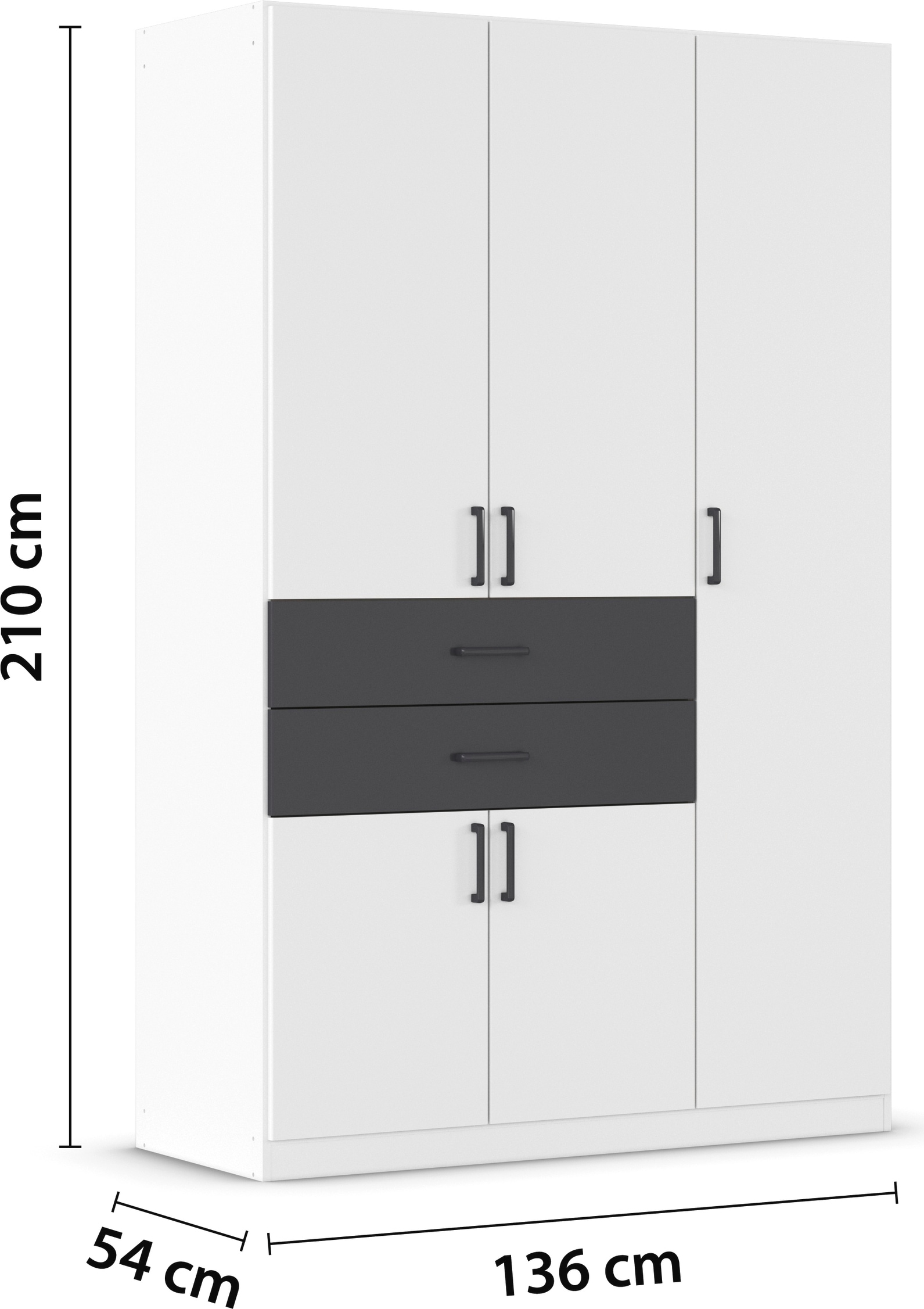 rauch Drehtürenschrank »Kleiderschrank Schrank Garderobe MAIKA mit Dekor-Front«, 2 Schubladen, in verschiedenen Breiten, Höhen, Farben, MADE IN GERMANY