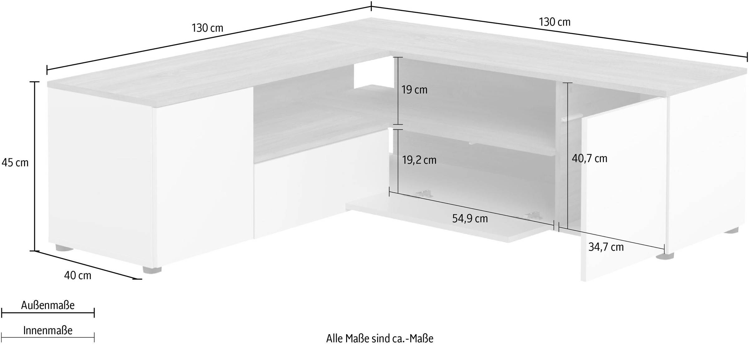 TemaHome TV-Bank »Angle TV Tisch«