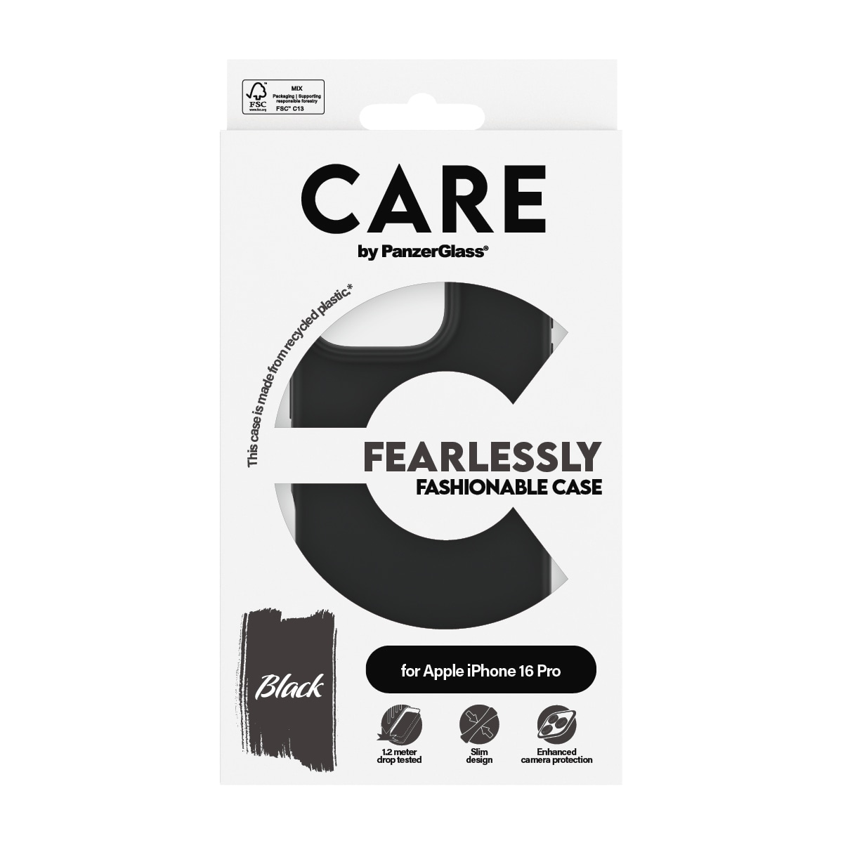 CARE by PanzerGlass Handyhülle »Fearlessly Fashionable Case für Apple iPhone 16 Pro« Smartphones Backcover, Schutzhülle, Handyschutzhülle, Case, Schutzcase, stoßfest