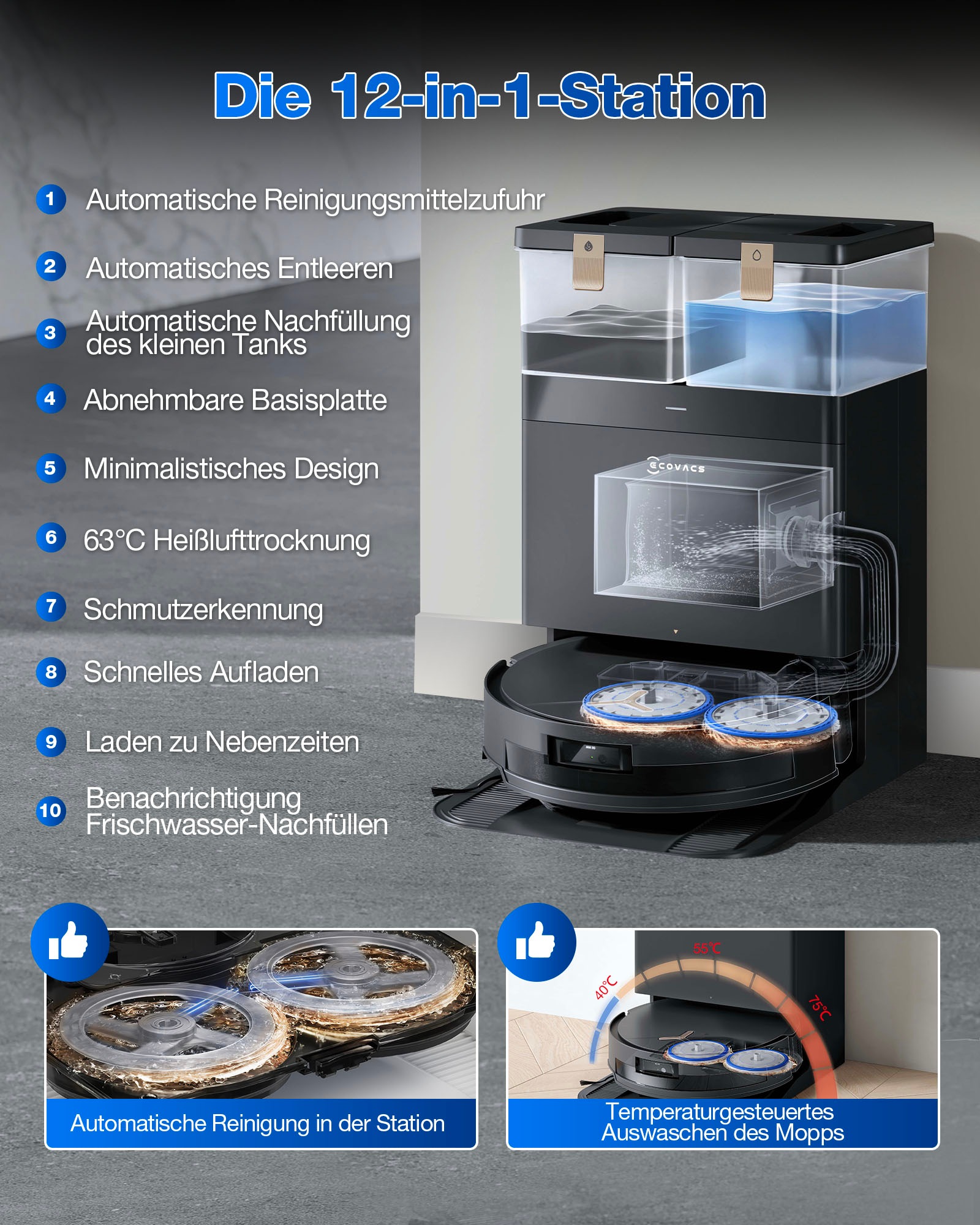 ECOVACS Nass-Trocken-Saugroboter »DEEBOT T50 MAX PRO OMNI Gen2«