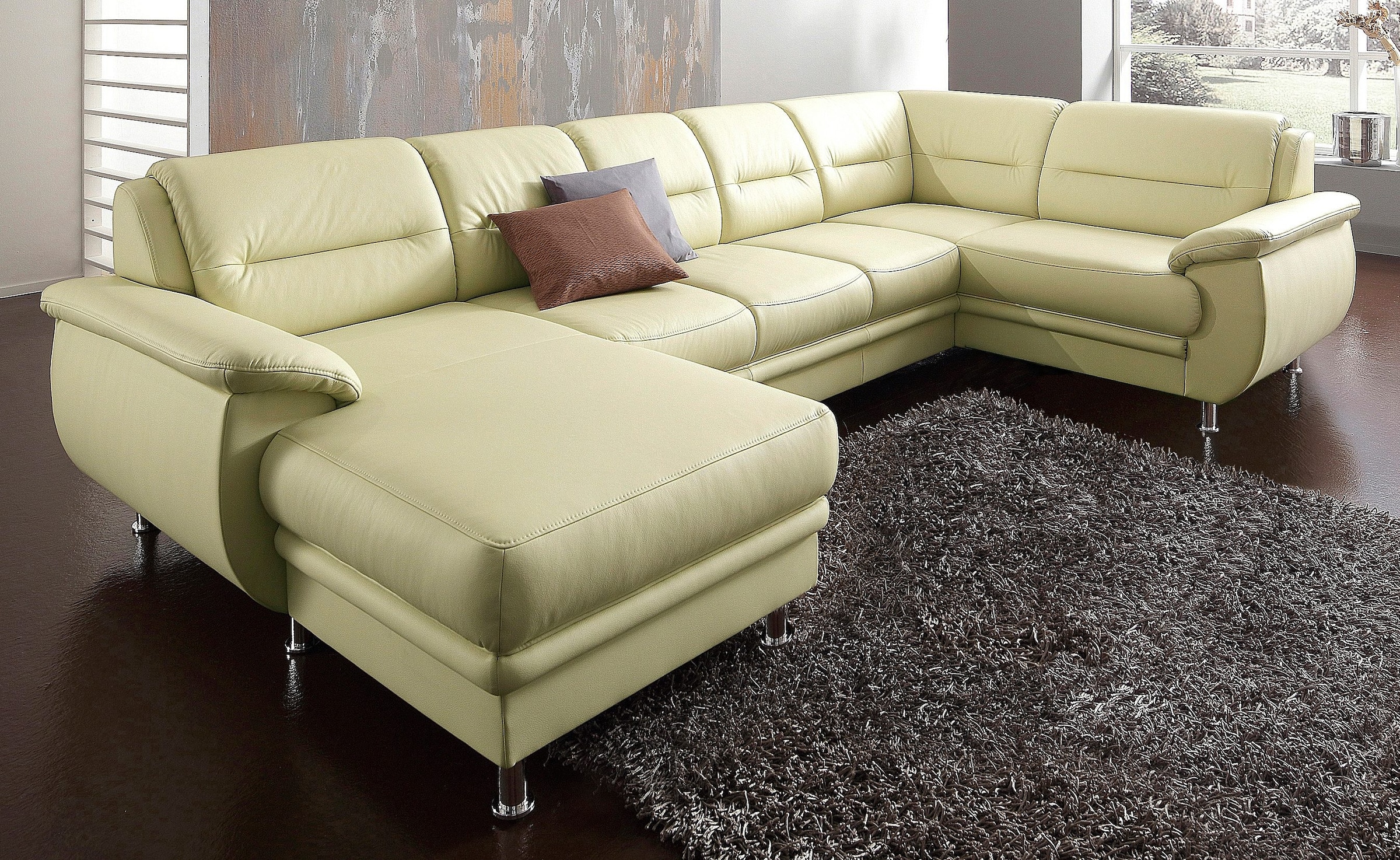 sit&more Wohnlandschaft »Mailand U-Form, B: 312 cm« optional Bettfunktion günstig online kaufen