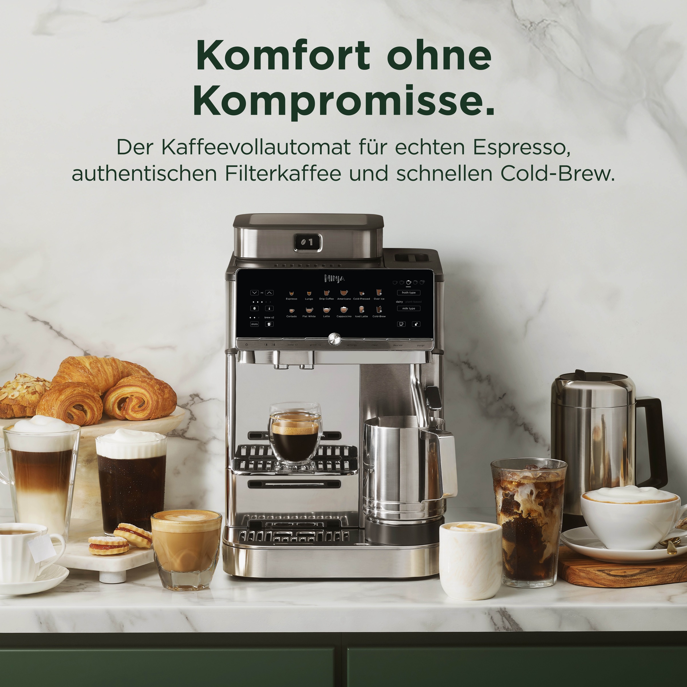 NINJA Kaffeevollautomat »AutoBarista Pro Kaffeemaschine AE1051EU« 2 individuelle Benutzerprofile für Getränke