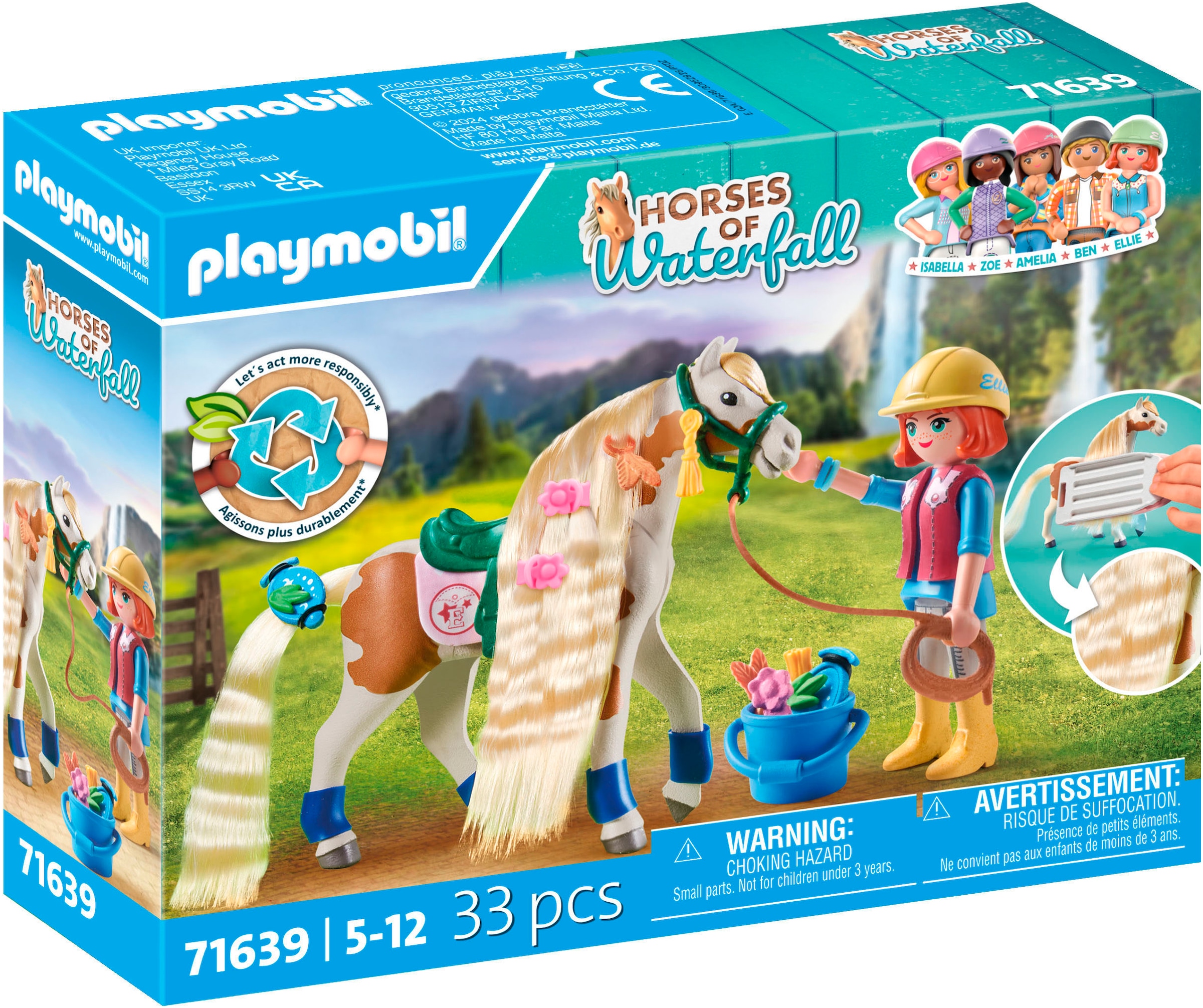 Playmobil® Konstruktions-Spielset »Ellie & Pferd mit Kreppeisen (71639), Horses of Waterfall«, (33 St.), Made in Europe