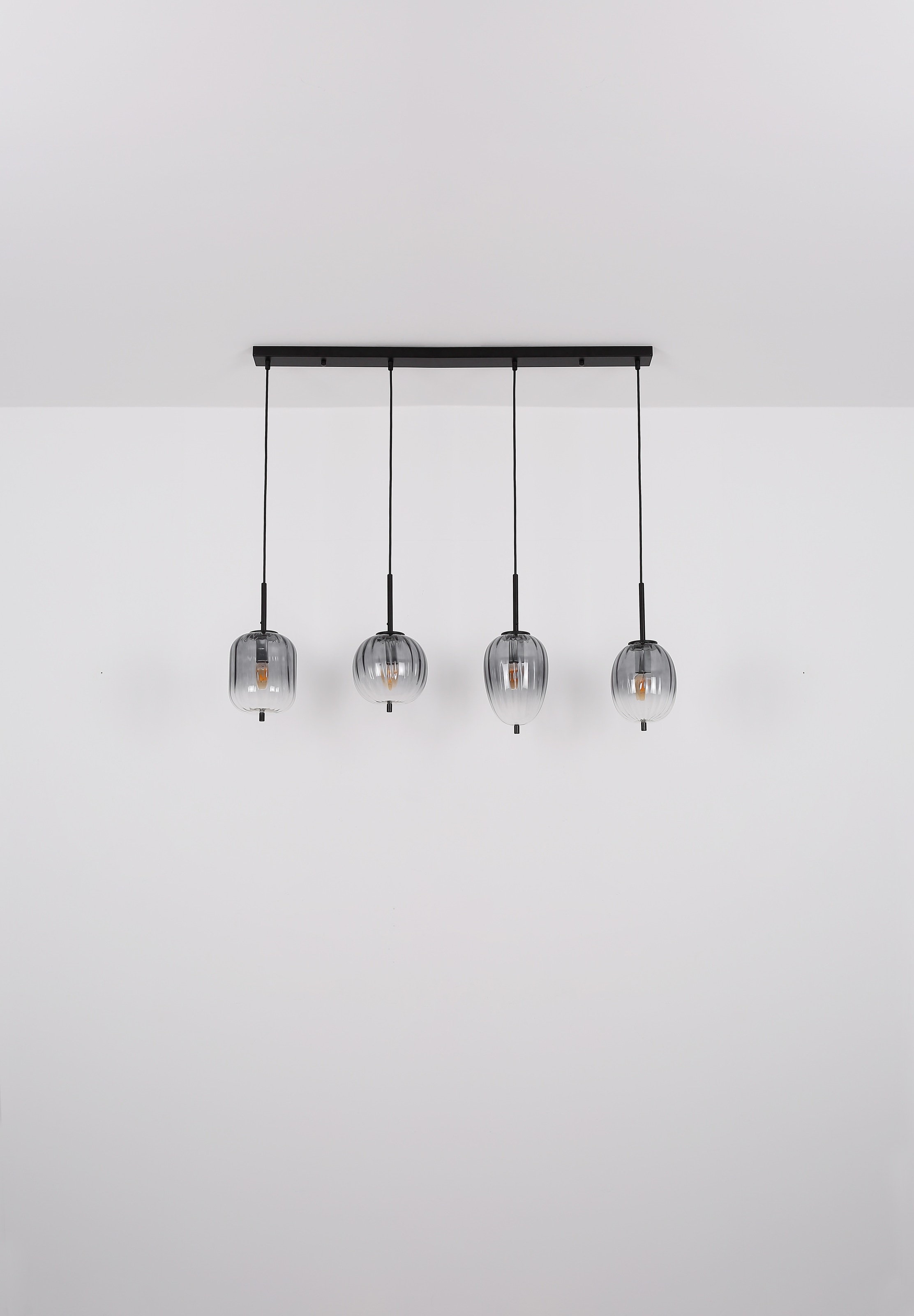 GLOBO LIGHTING Hängeleuchte »ATTILA«, Leuchtmittel E14 | ohne Leuchtmittel, Hängelampe/Pendelleuchte/verschiedene Gläser/Glas rauchfarben