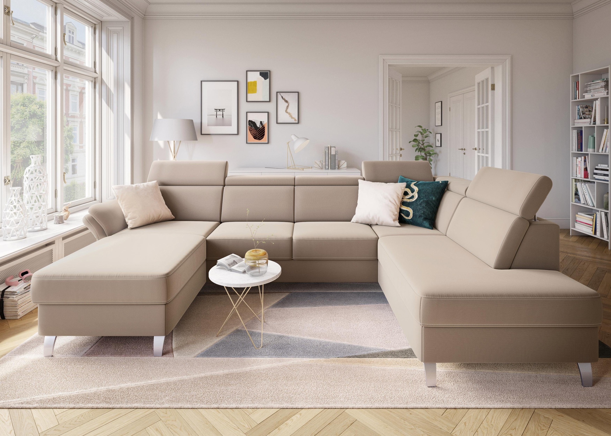 sit&more Wohnlandschaft "Vincenzo U-Form" inklusive Kopfteilverstellung, wa günstig online kaufen