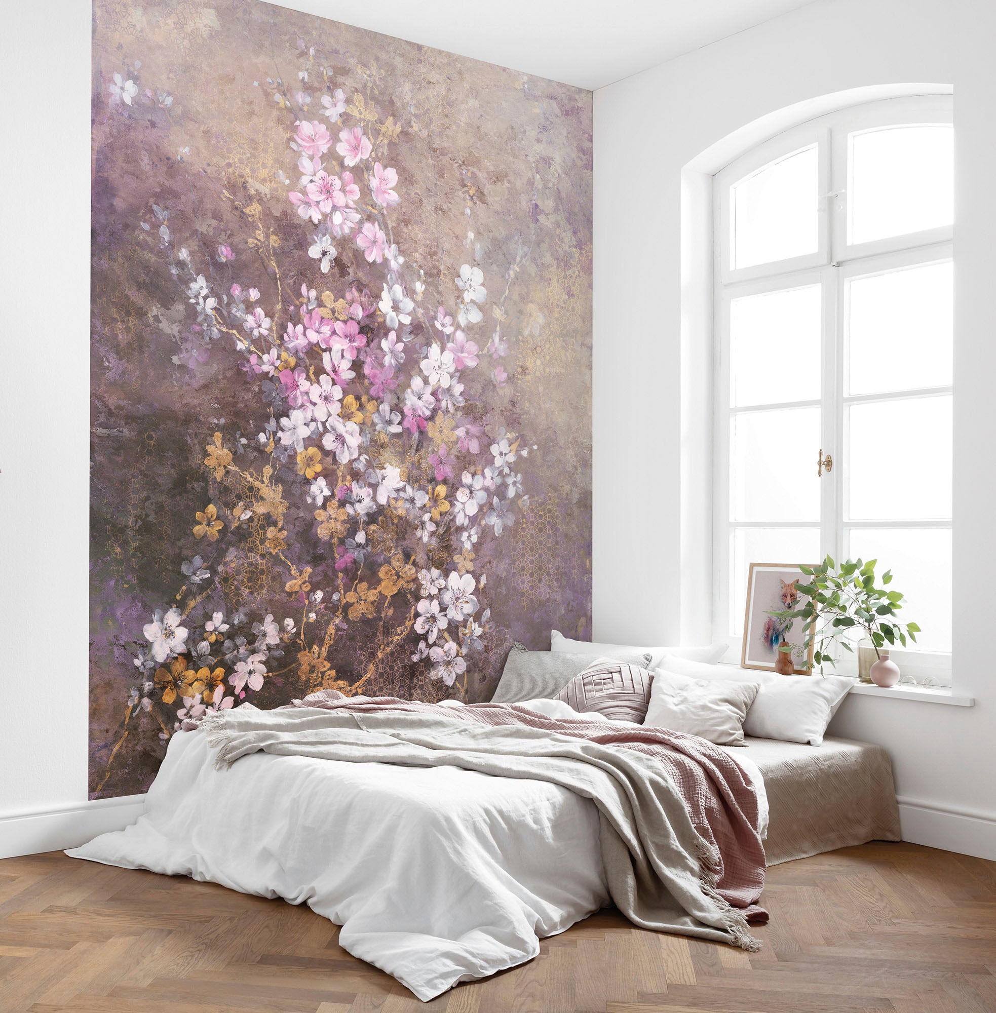 Komar Fototapete Hanami Blumen B/L: ca. 200x250 cm günstig online kaufen