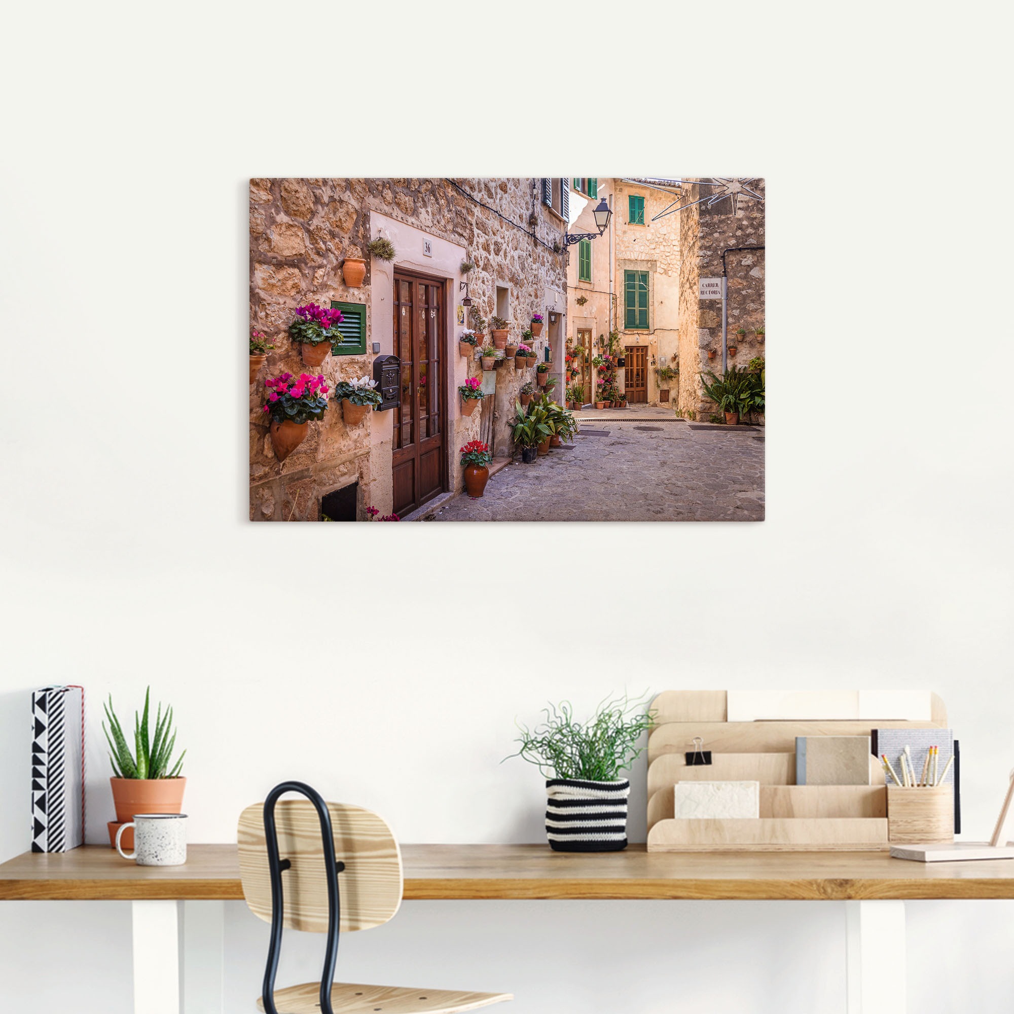 Artland Leinwandbild »Altstadtgasse in Valldemossa II« Mallorca 1 Stk. tlg. günstig online kaufen