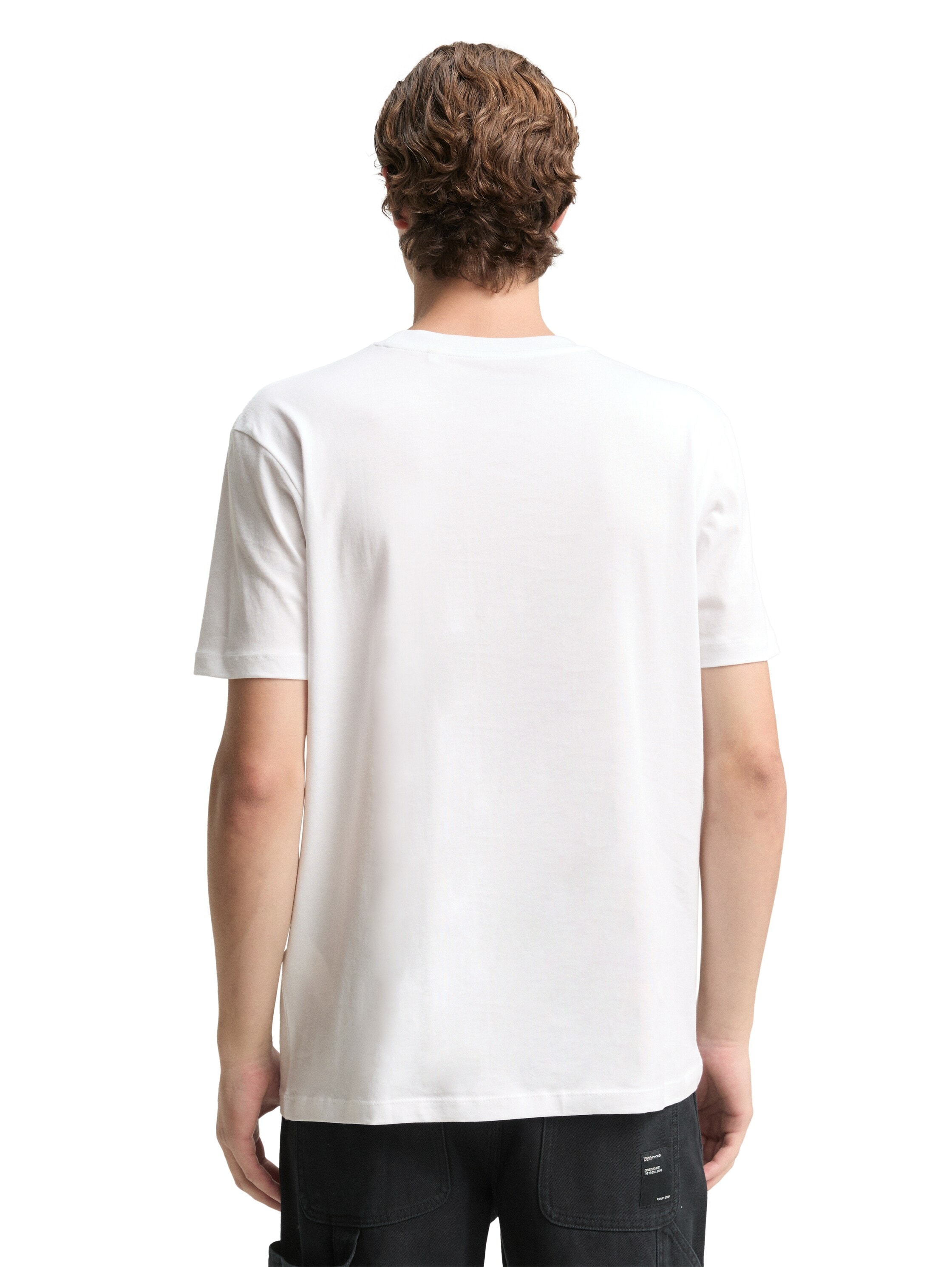 TOM TAILOR Denim Rundhalsshirt mit Logofrontprint