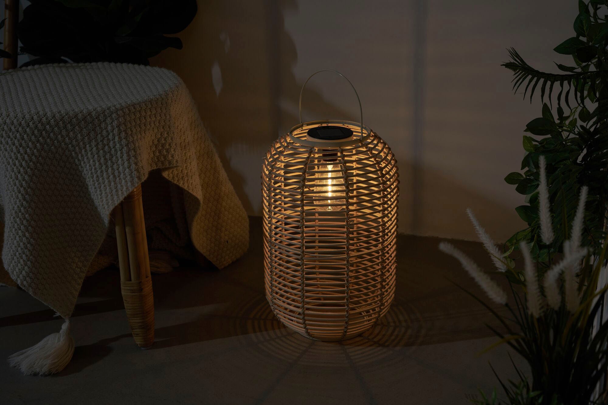 Pauleen LED Laterne »Sunshine Nature Solarlaterne Beige Rattan/Metall/Kunststoff«, 1 flammig, Solar