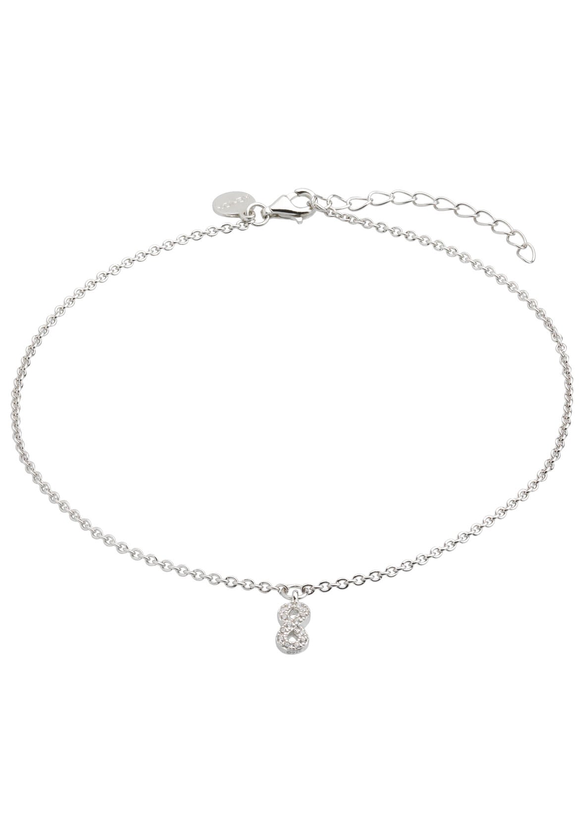 XENOX Fußkette mit Anhänger »Infinity/Unendlichkeitsschleife, XS3532«, mit Zirkonia (synth.)