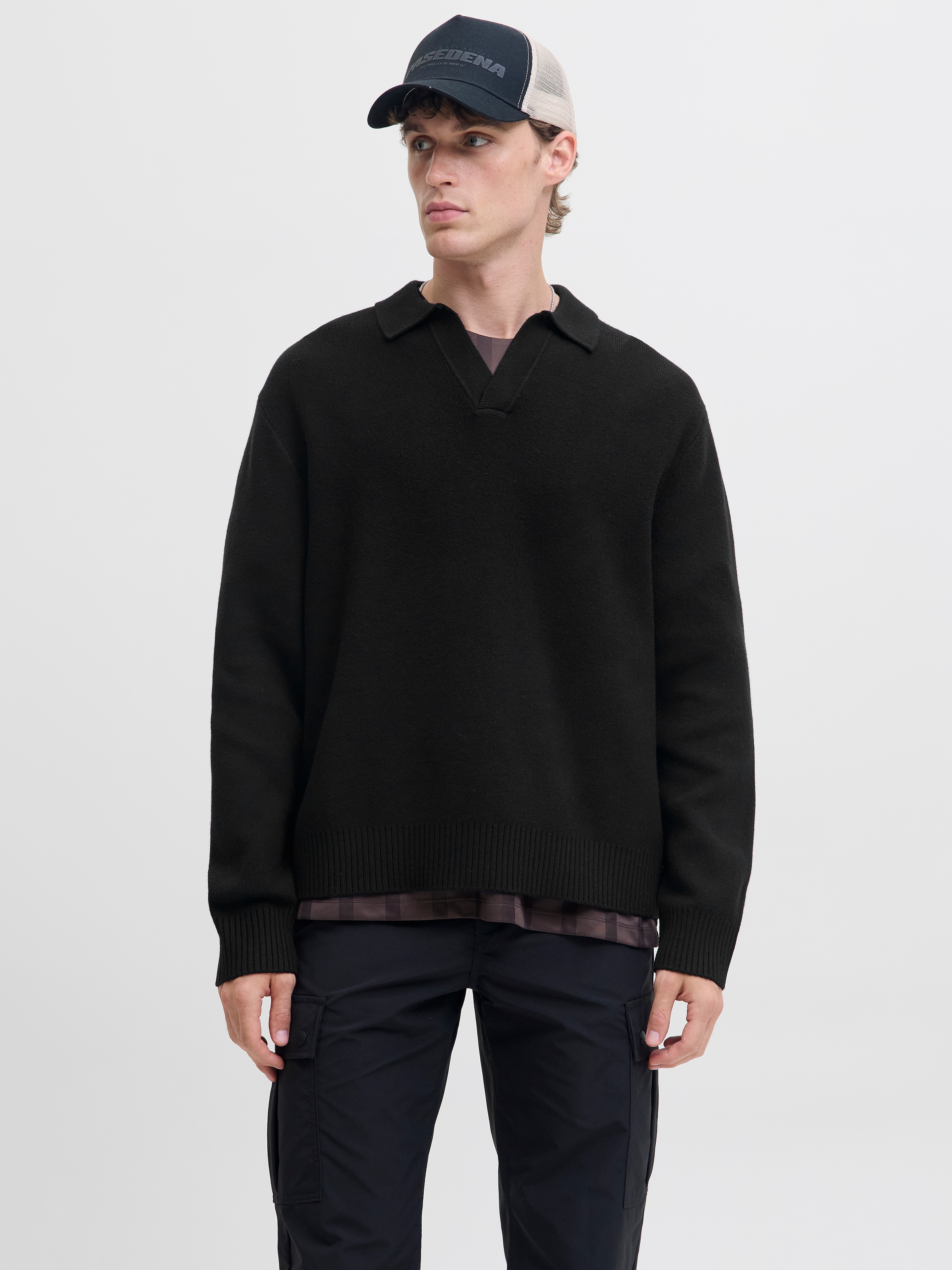 Jack & Jones Strickpullover »JCOCOVER KNIT SPLIT NECK POLO«