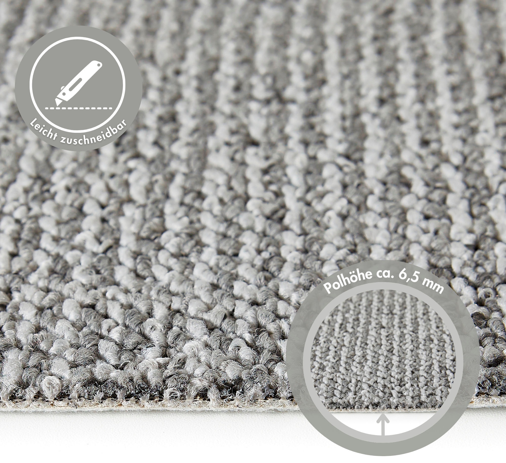 Andiamo Teppichboden »Miro, Schlinge, Made in Netherlands«, rechteckig, 8,5 mm Höhe, meliert, Breite 400 cm, Wohnzimmer, strapazierfähig & robust