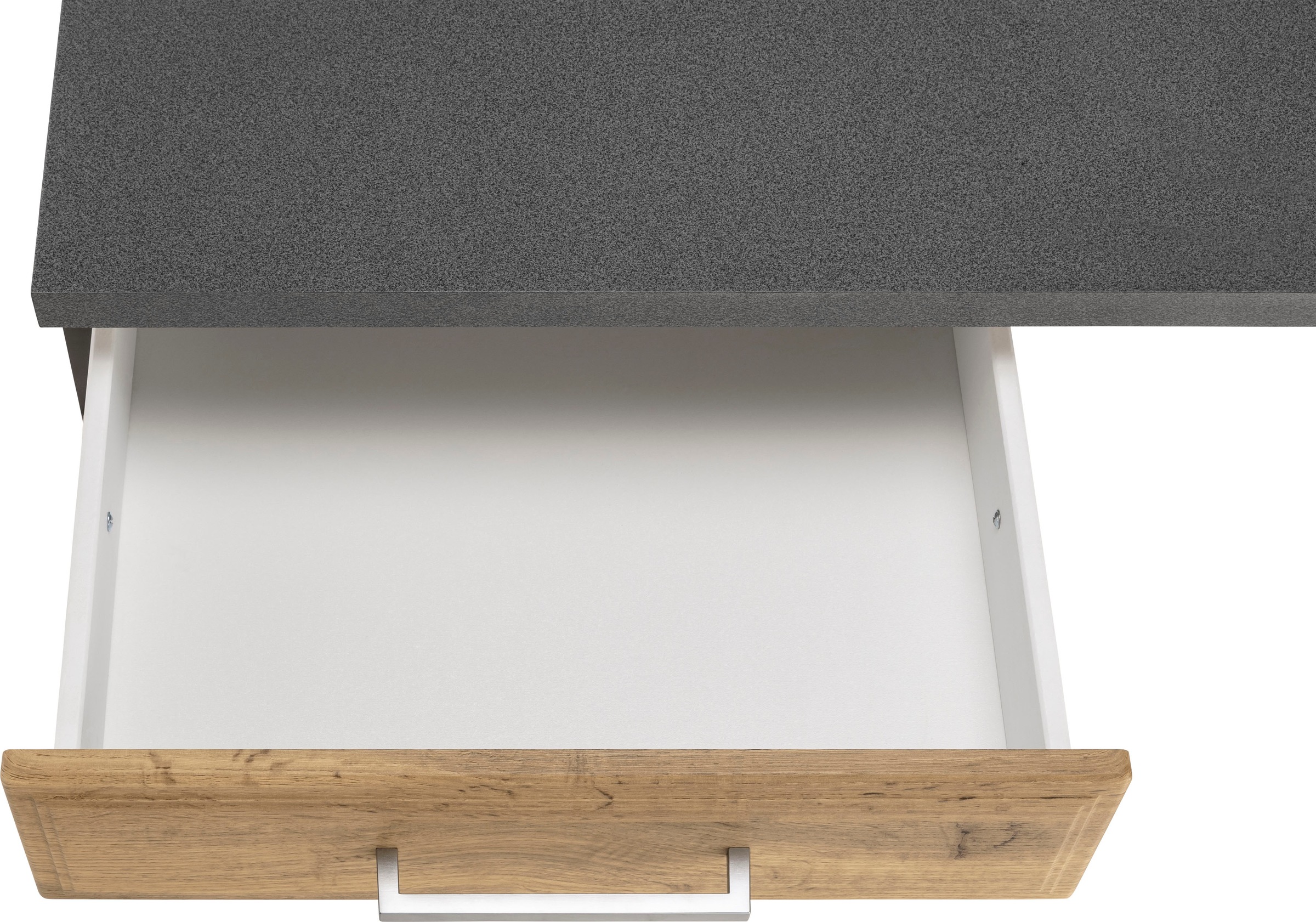 KOCHSTATION Küchenzeile »KS-Stockholm«, Breite 330 cm, mit hochwertigen MDF Fronten im Landhaus-Stil
