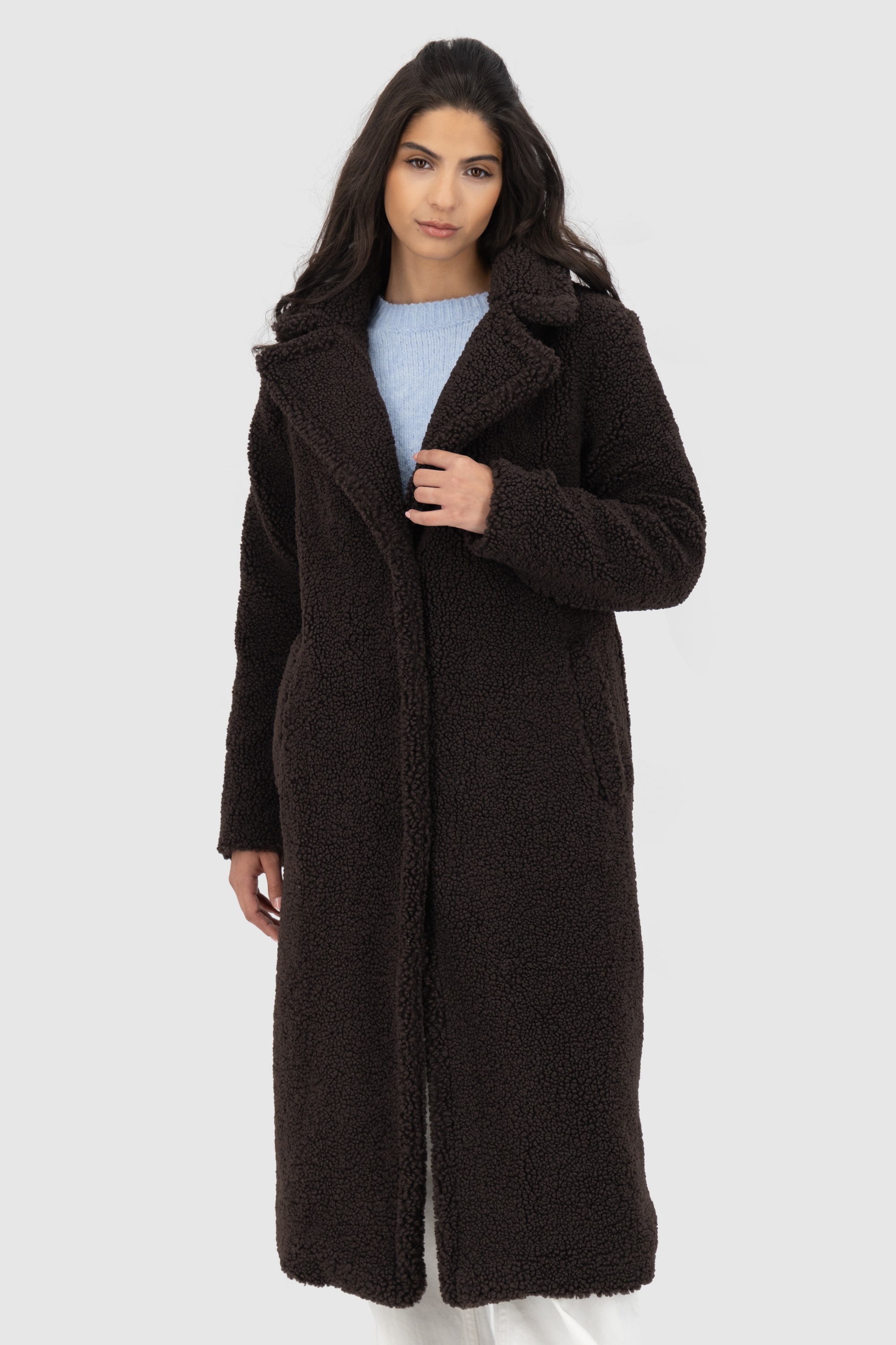 Alife & Kickin Winterjacke »Damen HariAK A«, Kuscheliger langer Teddy Wintermantel in lässiger Schnittform