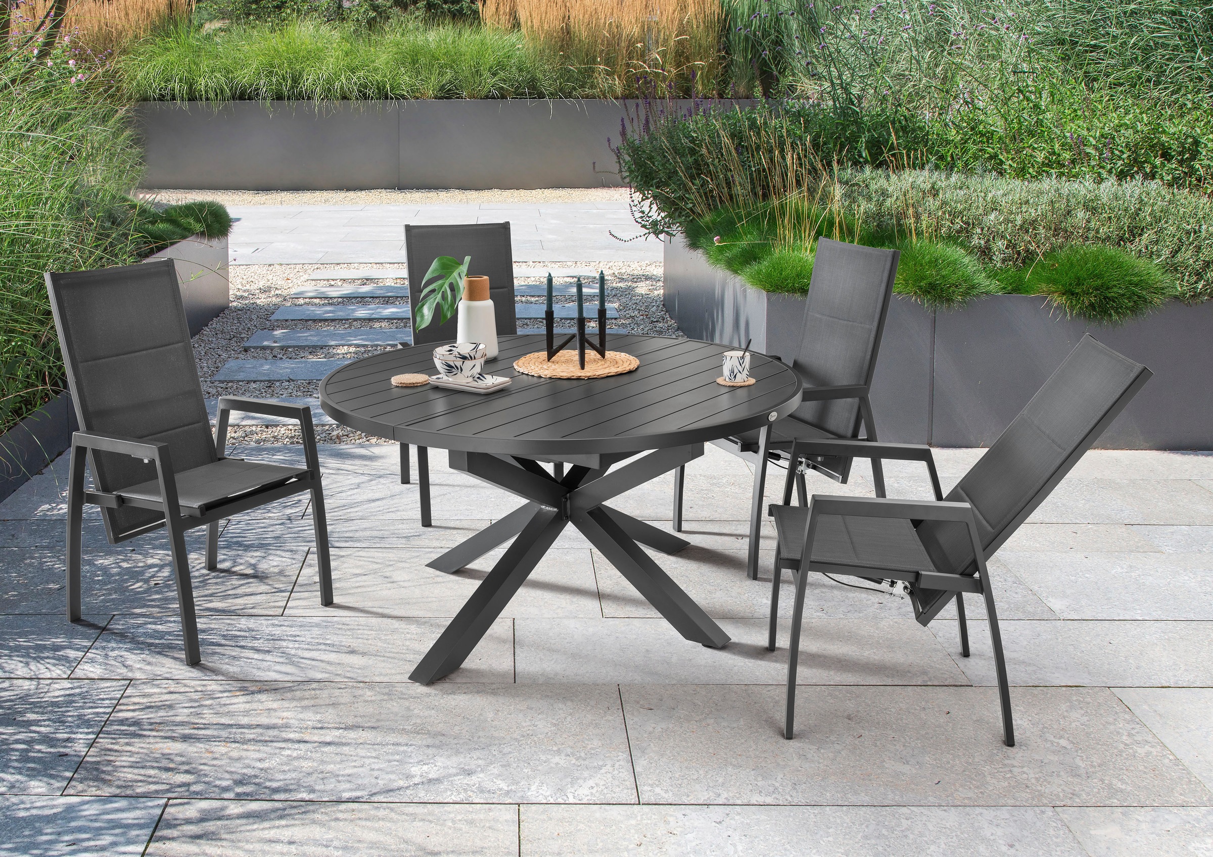 Destiny Garten-Essgruppe »COSTA ARONA« 5 Stk. tlg. 4 Hochlehner Textilene, günstig online kaufen
