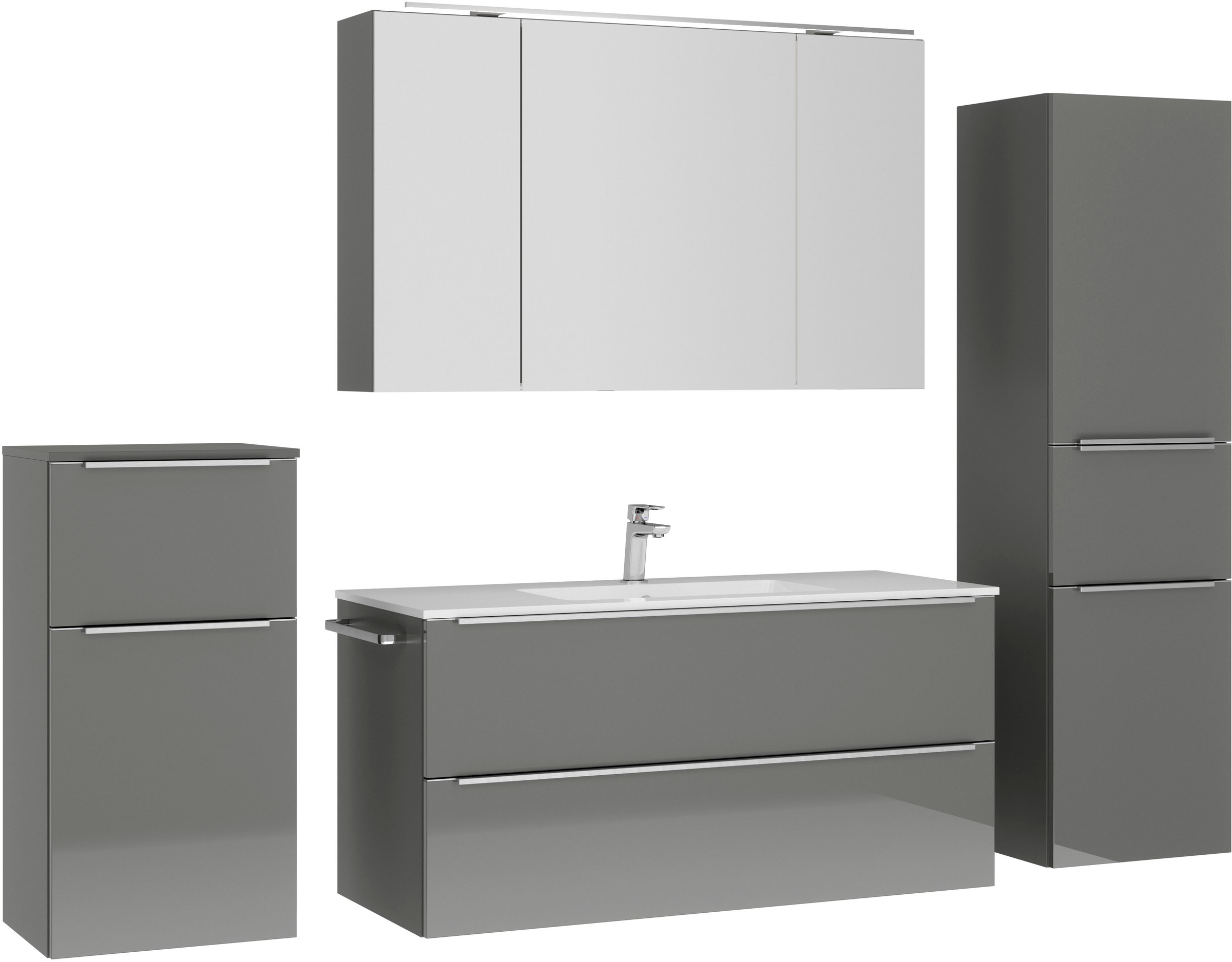 nobilia® Badmöbel-Set »Levere« vormontiert, mit Soft-Close, 4 Stk. tlg. günstig online kaufen