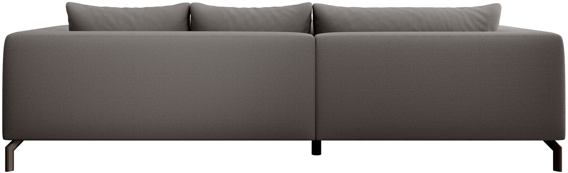 INOSIGN Ecksofa »Cross, mit softem Sitz, L-Form, wendbare Zierkissen, Breite 284 cm«, Couch mit vielen Kissen, stylische Kreuznaht, elegante Metallfüße
