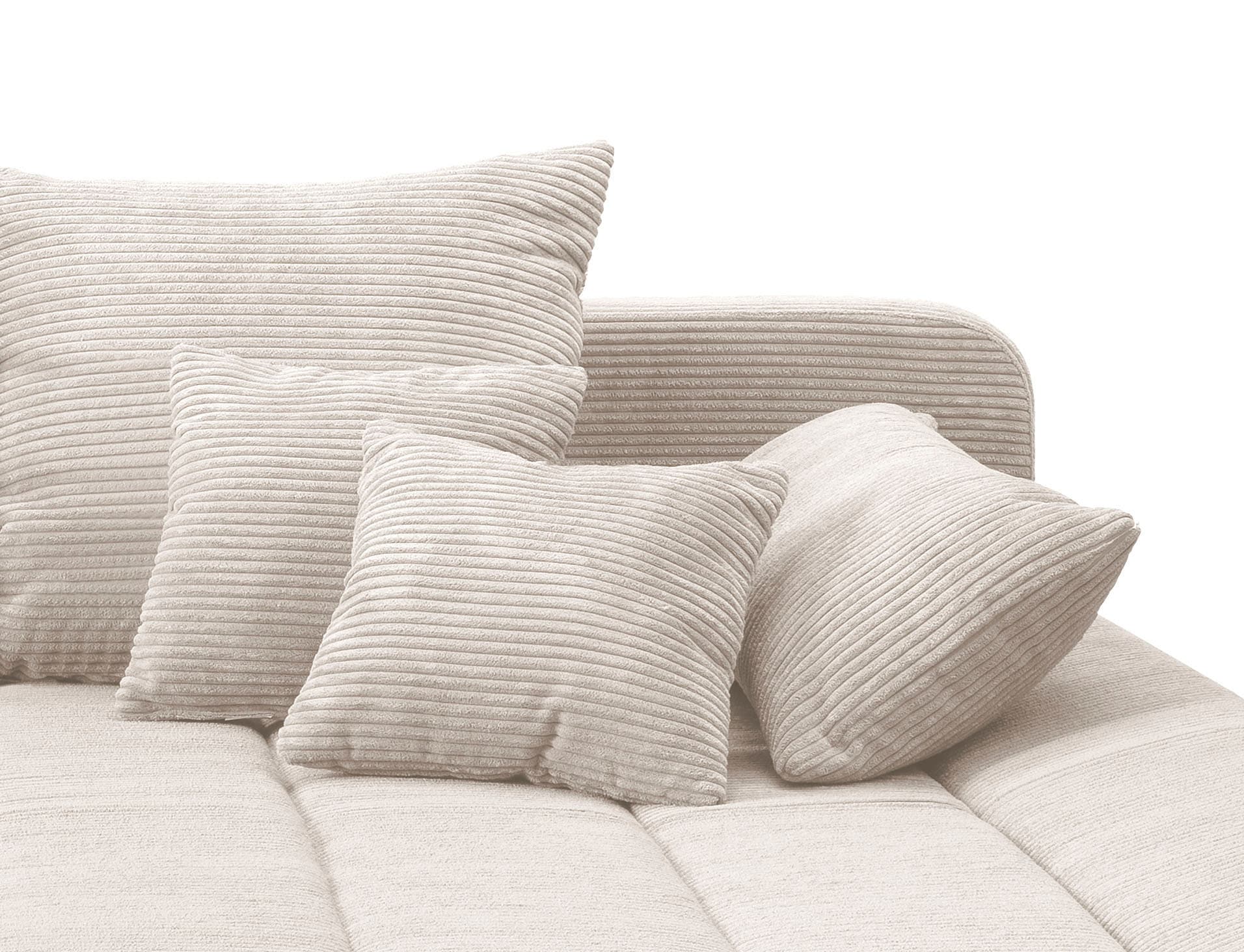 INOSIGN Ecksofa »Imola elegant und bequem, aktuelle Steppung im Sitz, L-Form«, wahlweise mit Bettfunktion