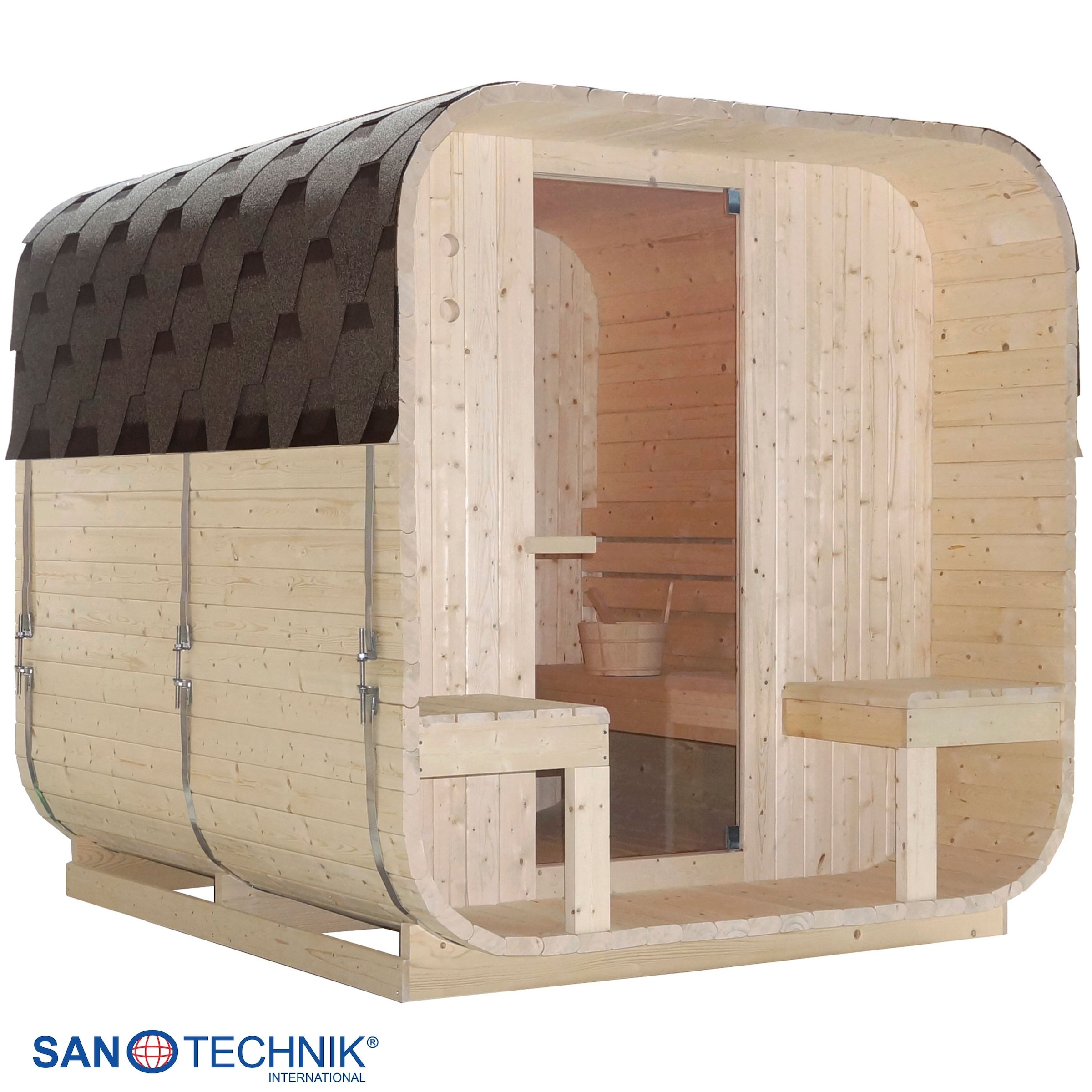 Sanotechnik Sauna »Außensauna Göteborg« für 4 Personen; inkl. 8 kW Saunaofen und Saunasteine