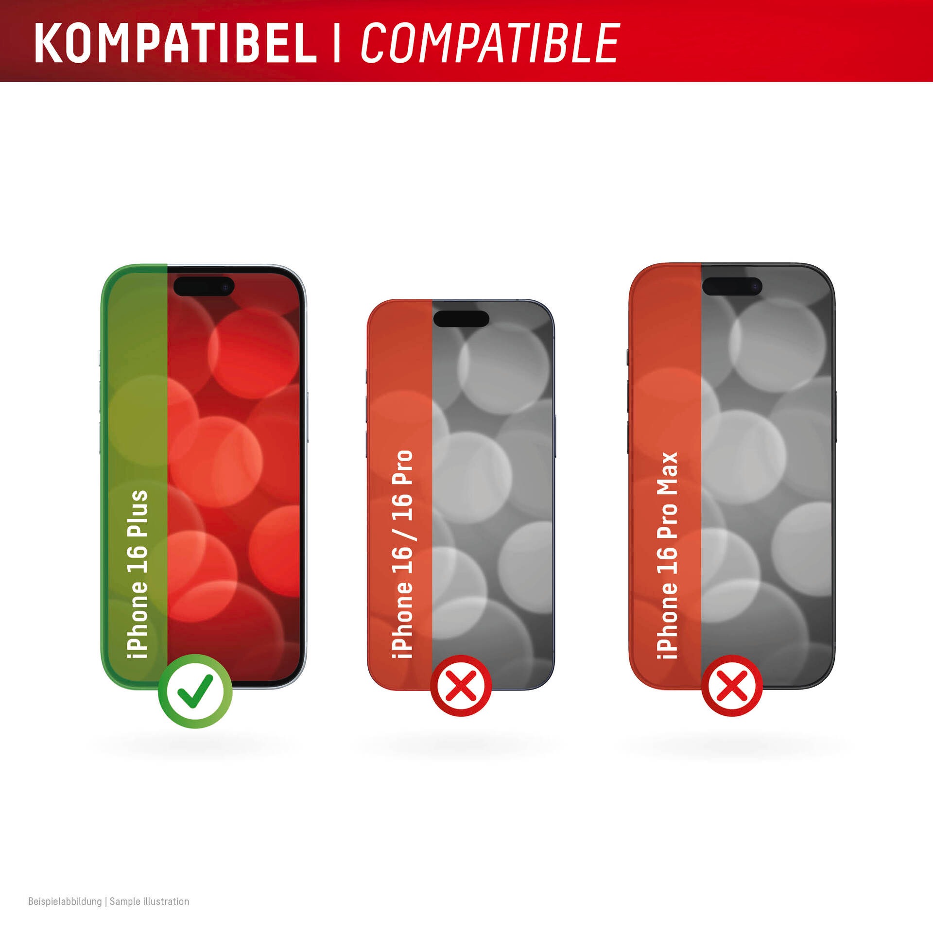 Displex Displayschutzglas »Real Glass Screen Protection + Case«, für Apple iPhone 16 Plus, Displayschutzfolie, Schutzfolie, Bildschirmschutz, kratz- & stoßfest