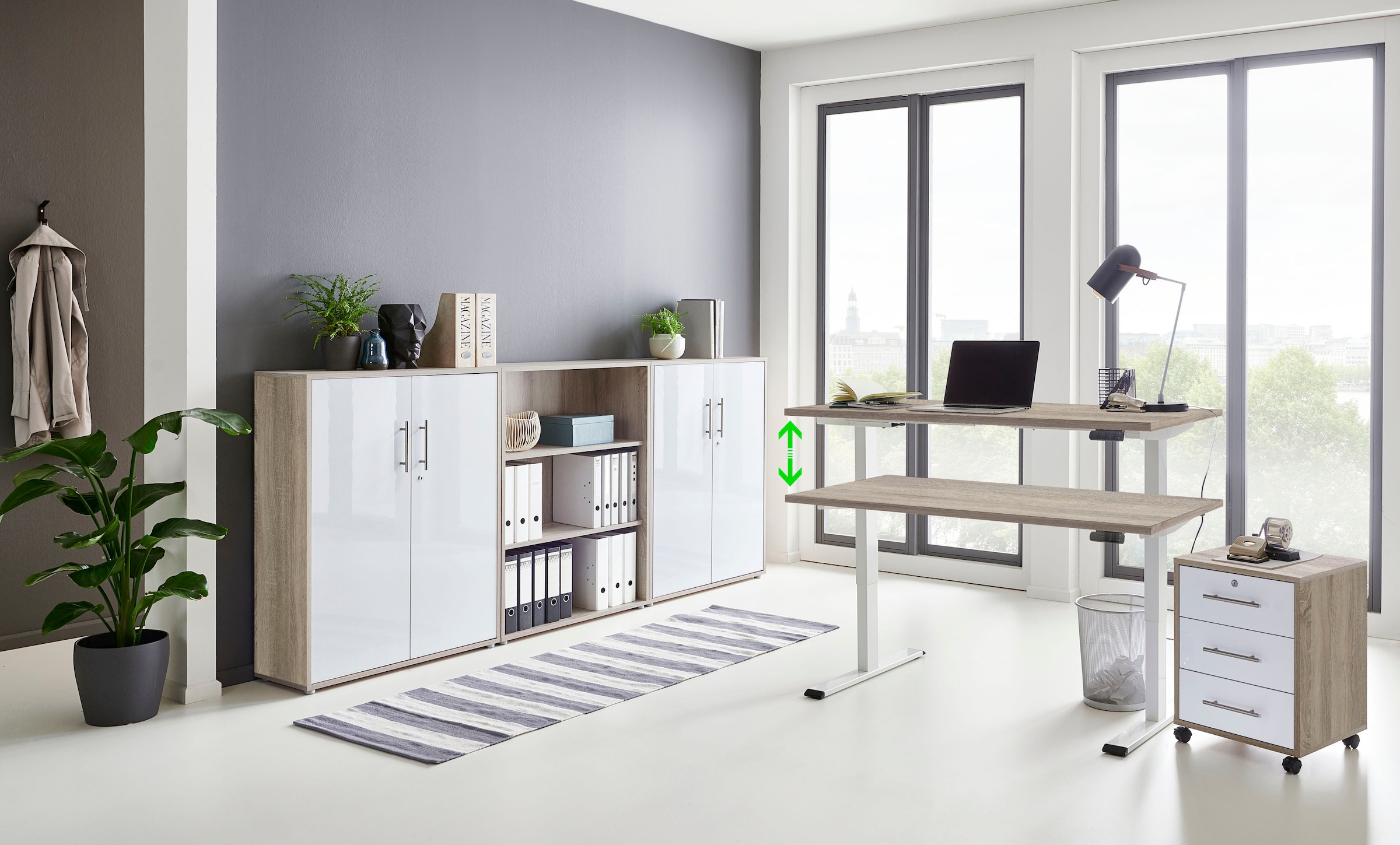 BMG Möbel Büromöbel-Set »Tabor«, (Set, 5 St.), mit elektrisch  höhenverstellbarem Schreibtisch auf Raten bestellen