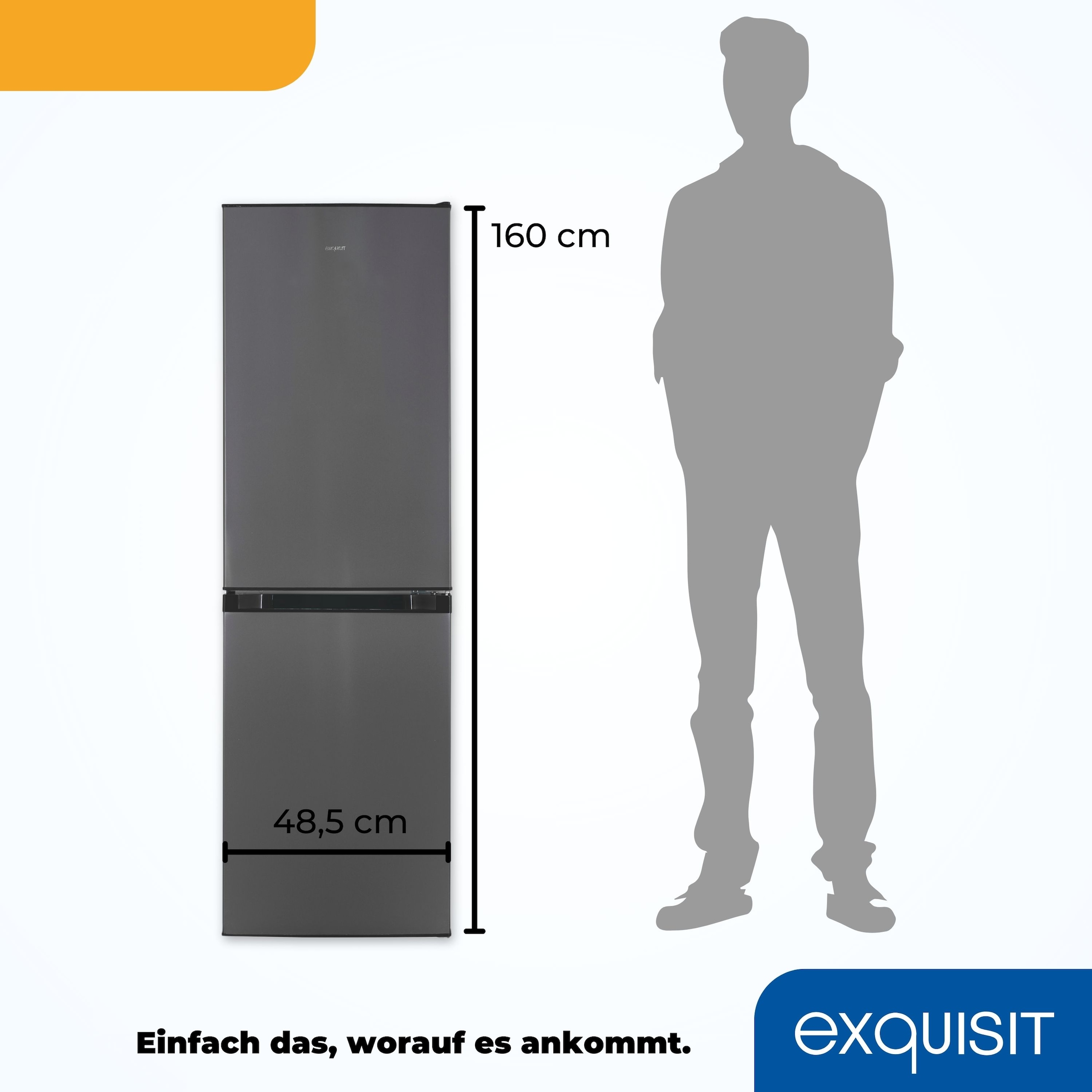 exquisit Kühl-/Gefrierkombination »KGC195-65-NF-330E inoxlook-az«, 4-Sternefach