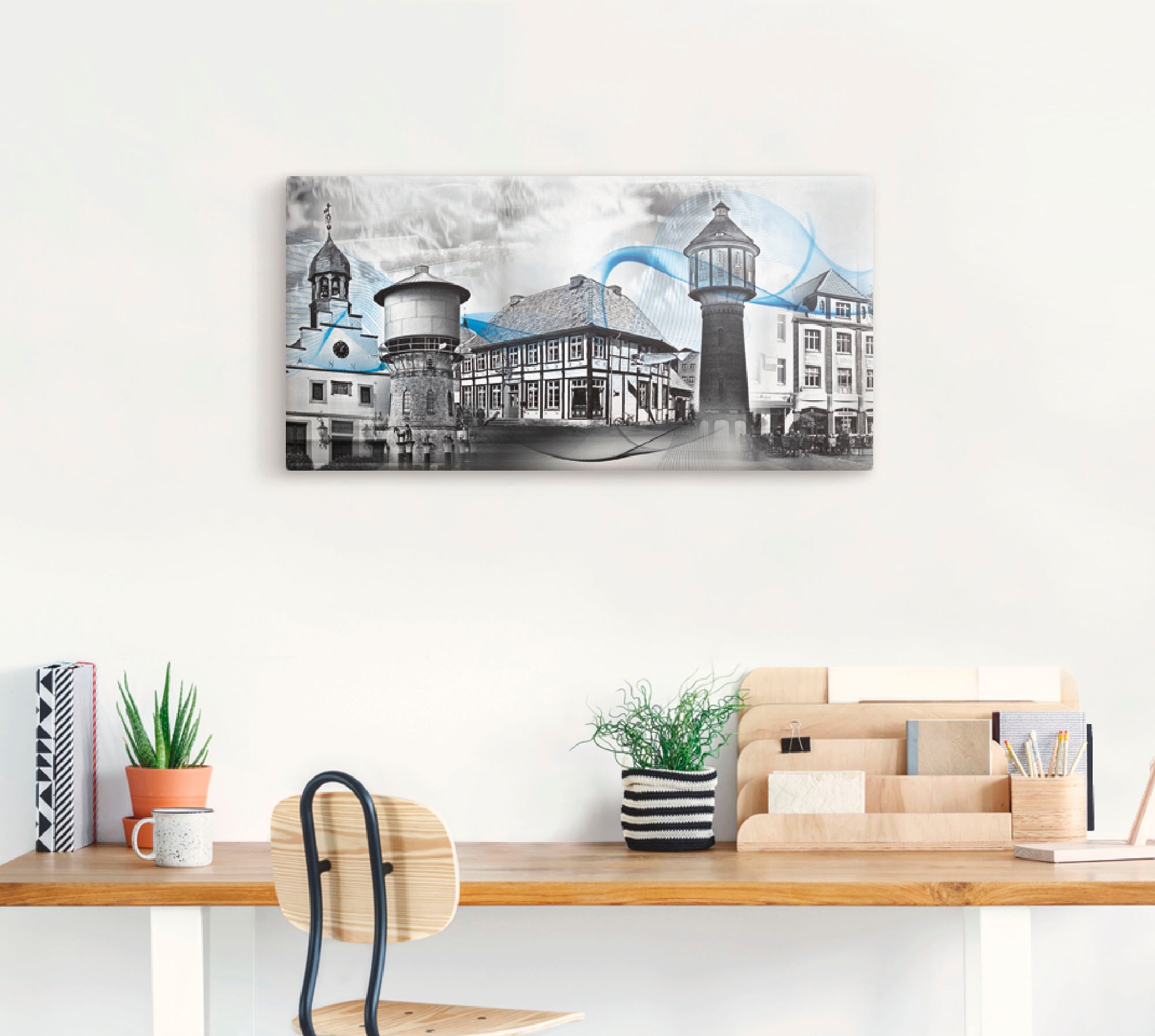 Artland Wandbild »Lingen Emsland Collage 01«, Gebäude, (1 St.), als Leinwandbild, Wandaufkleber oder Poster in versch. Größen
