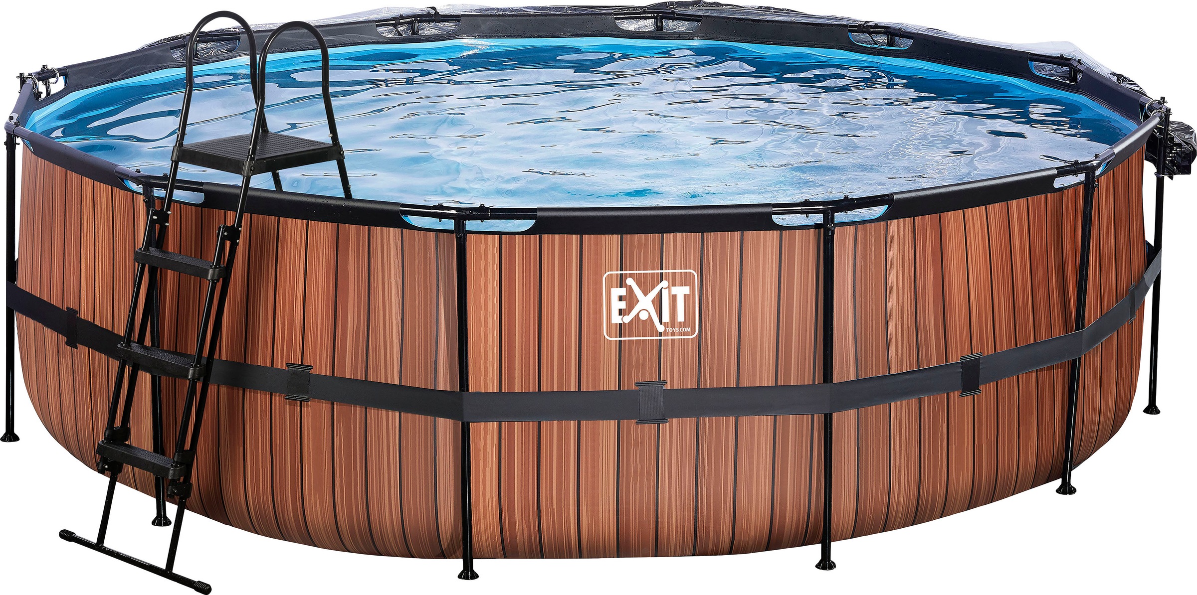 EXIT Framepool »inkl. multifunktionaler Poolabdeckung«, (Set, 4 tlg.), ØxH: 488x 122 cm, mit Sandfilteranlage und Sicherheitsleiter