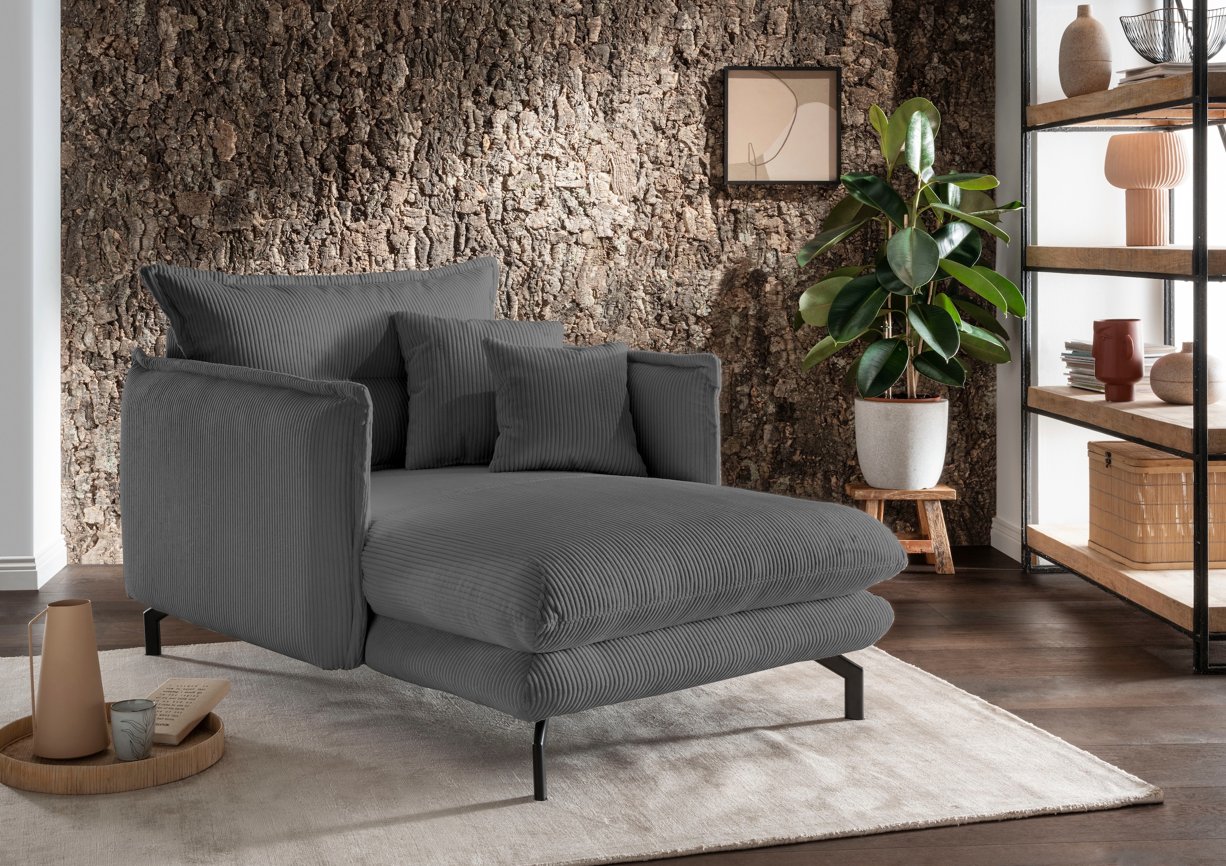 Home affaire Relaxsessel »Lazio modern und bequem, schmale Armlehnen, tolle Detailverarbeitung« zwei verschiedene Fußfarben wählbar
