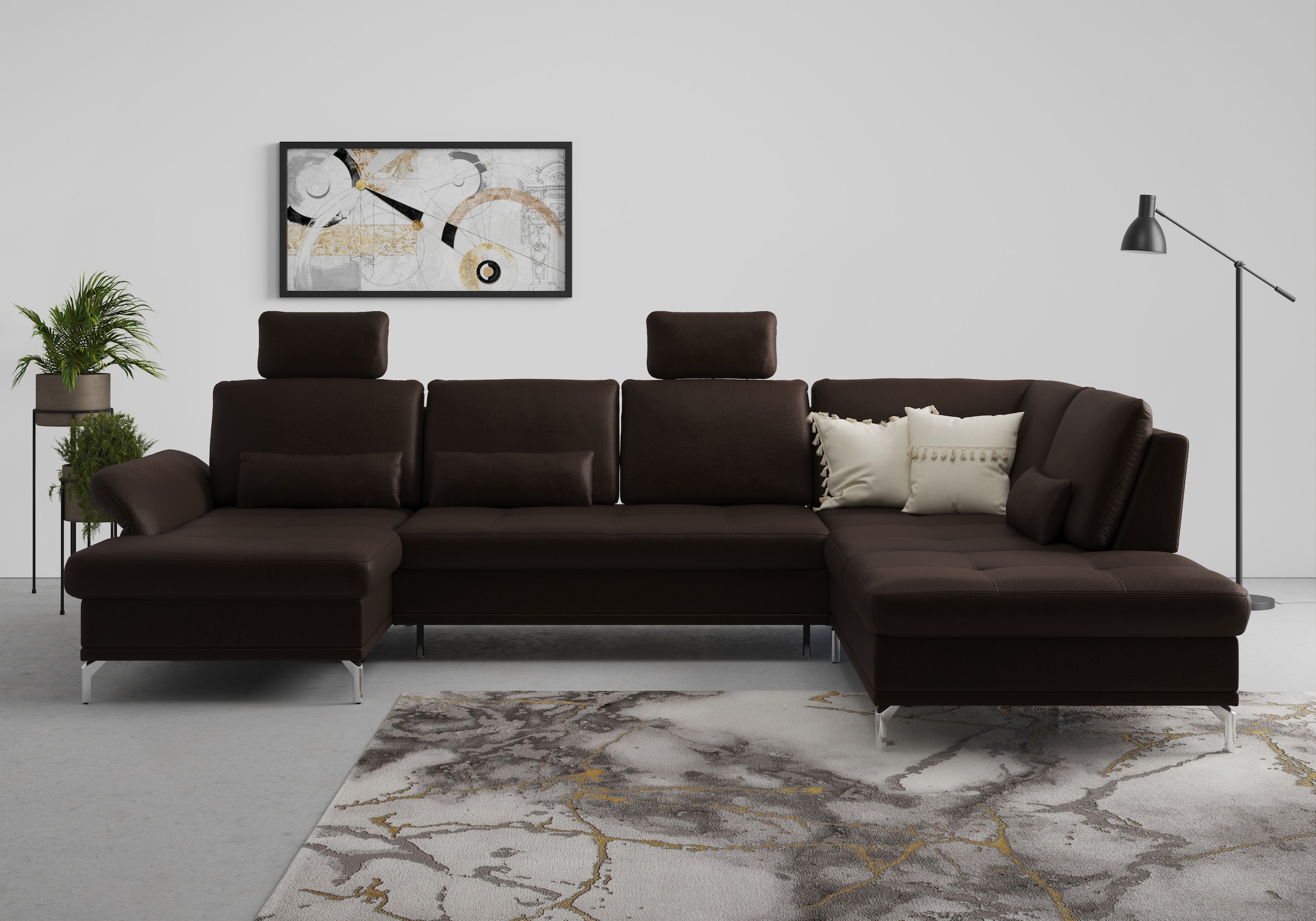 INOSIGN Wohnlandschaft »Palm Beach U-Form« Federkern, mit Sitztiefenverstel günstig online kaufen